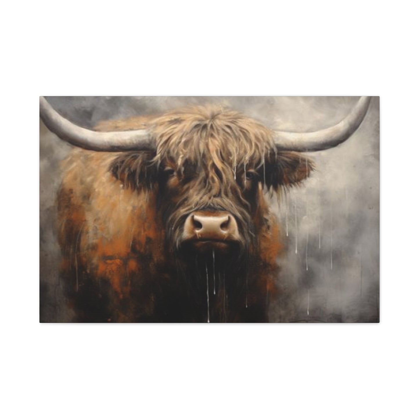 Hairy Bull Long Horns Wall Art & Canvas Prints