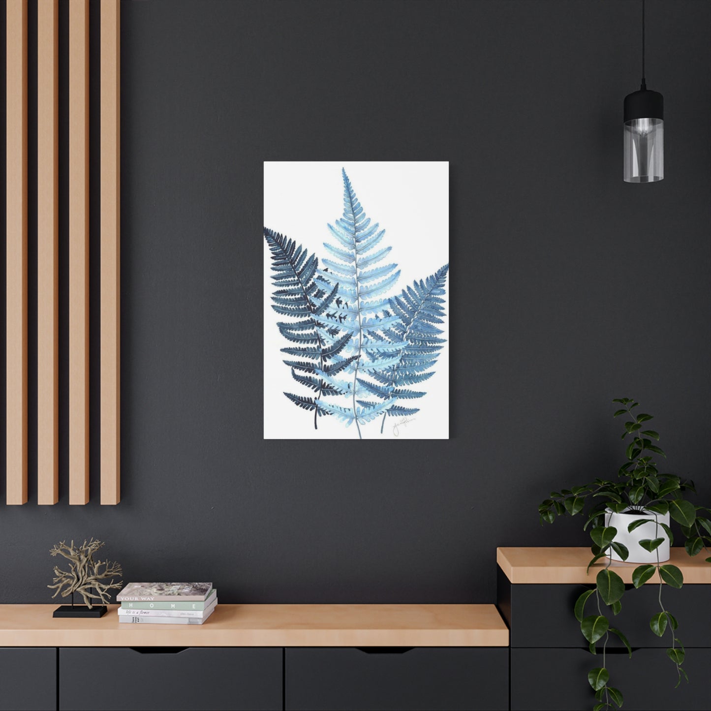 Blue Leaves Entryway Wall Art & Canvas Prints