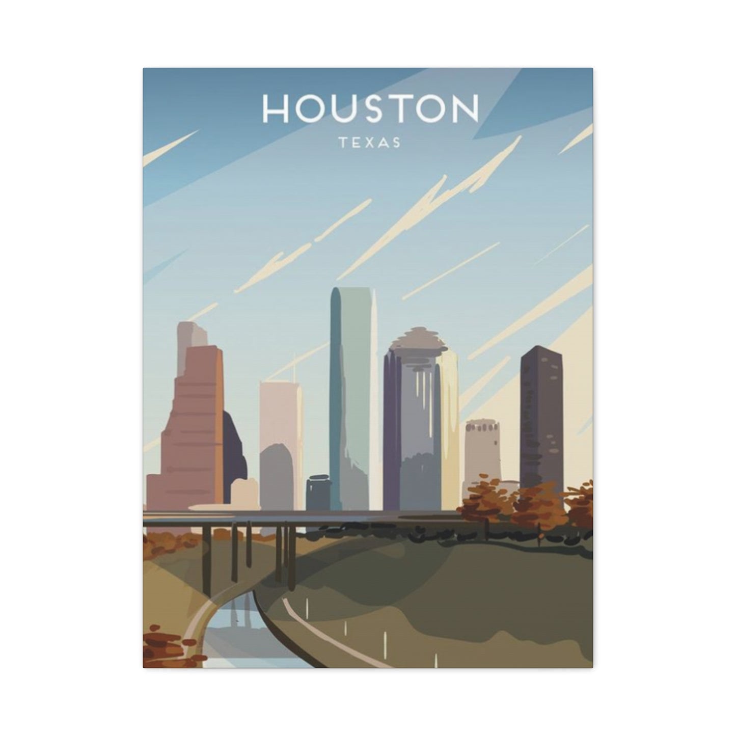 Aesthetic Houston Skyline Wall Art & Canvas Prints