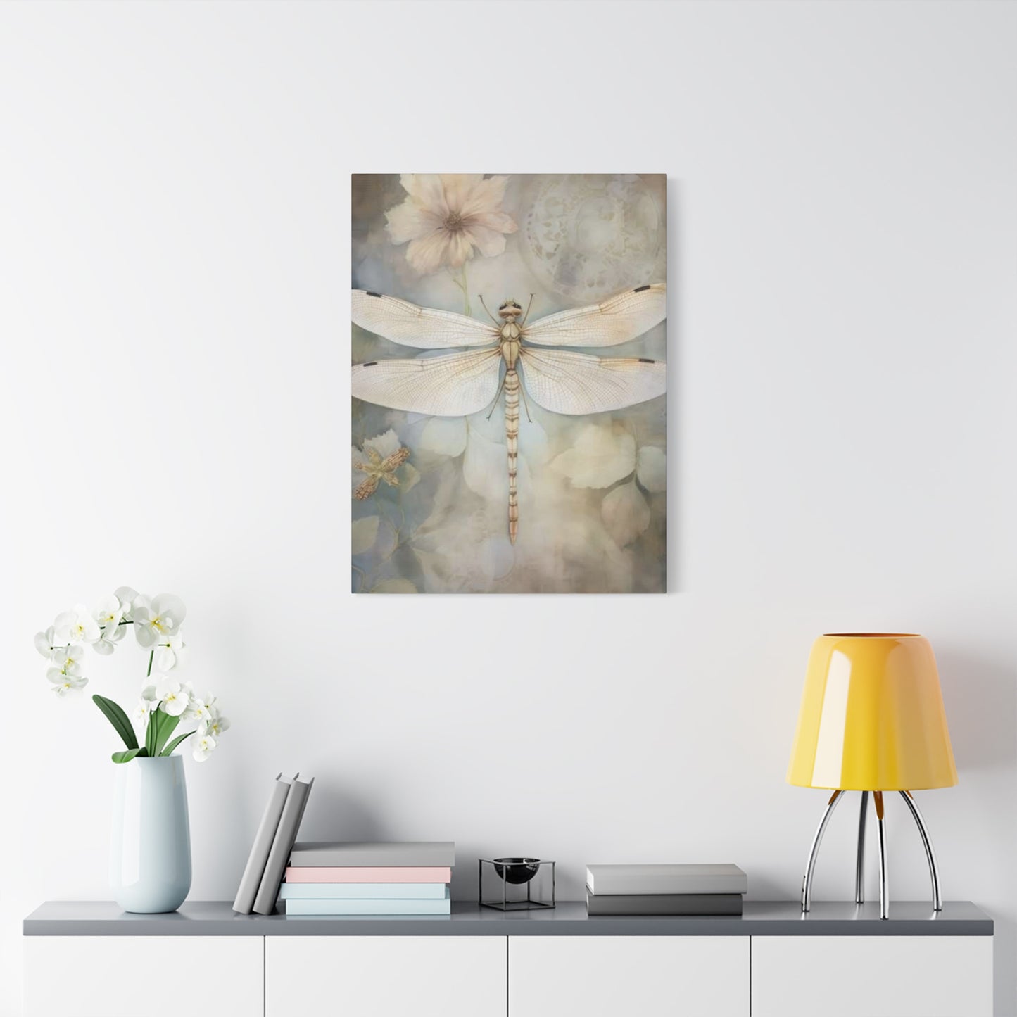 Earthy Creamy Dragonfly Wall Art & Canvas Prints