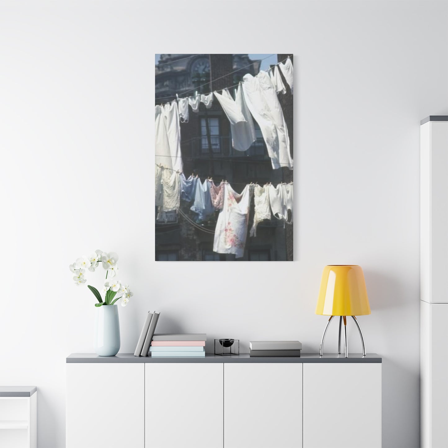 Clothes Drying On Rope Poster Laundry Wall Art & Canvas Prints