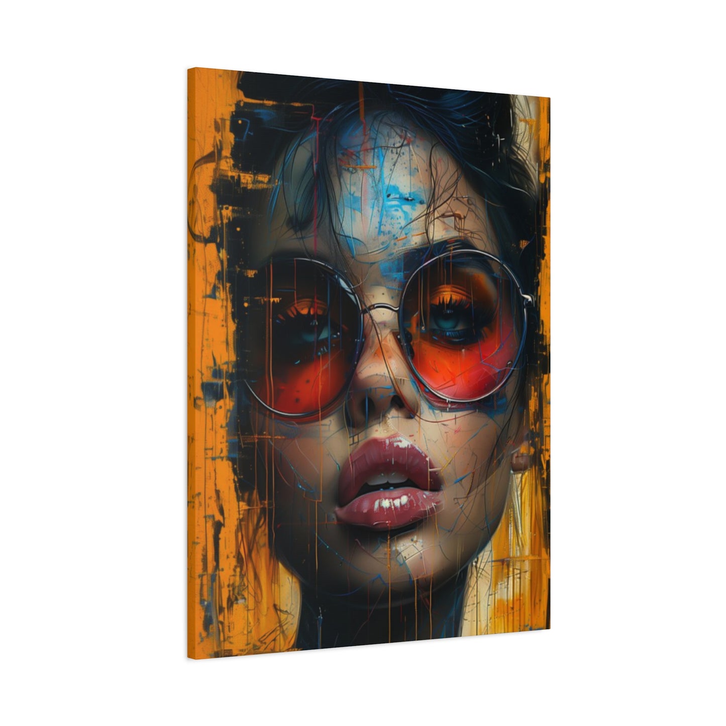 African Girl Abstract Mixed Media Wall Art & Canvas Prints