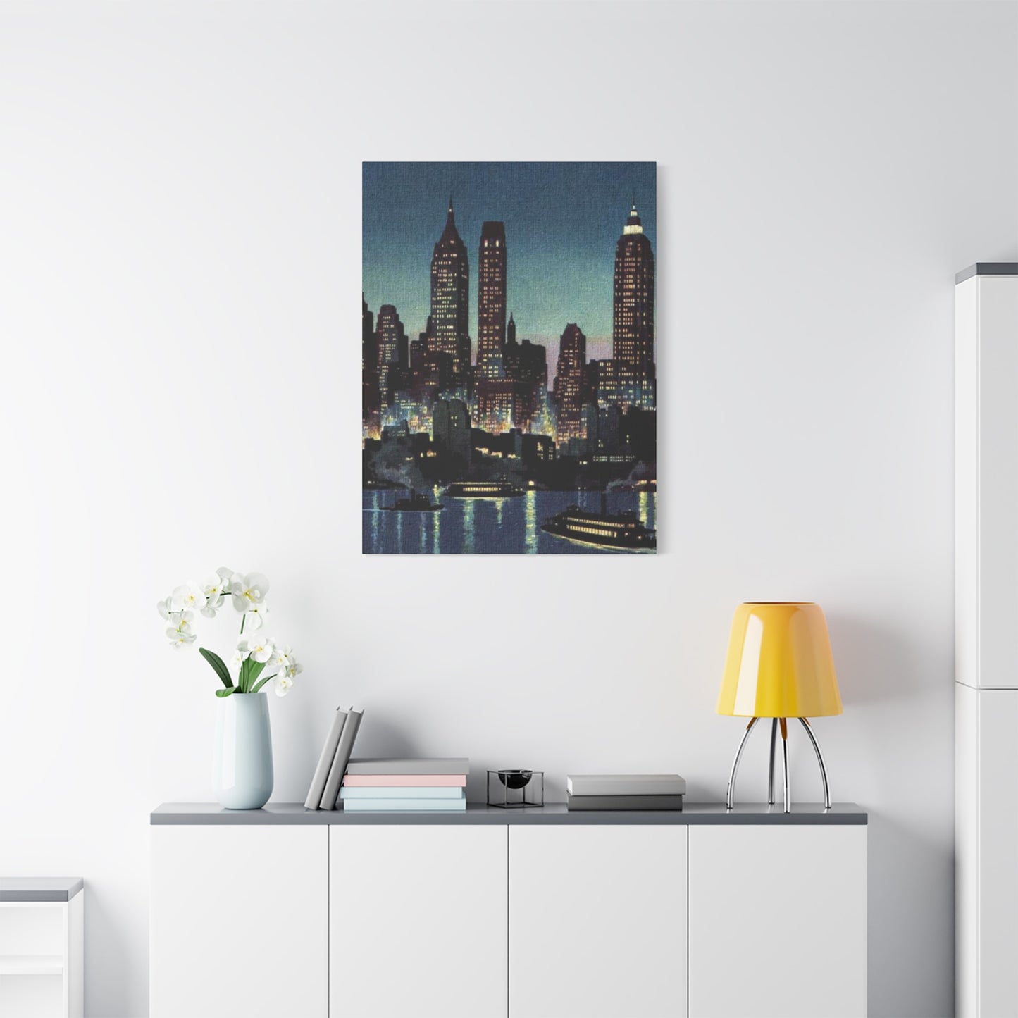 Night Skyline in New York City Wall Art & Canvas Prints