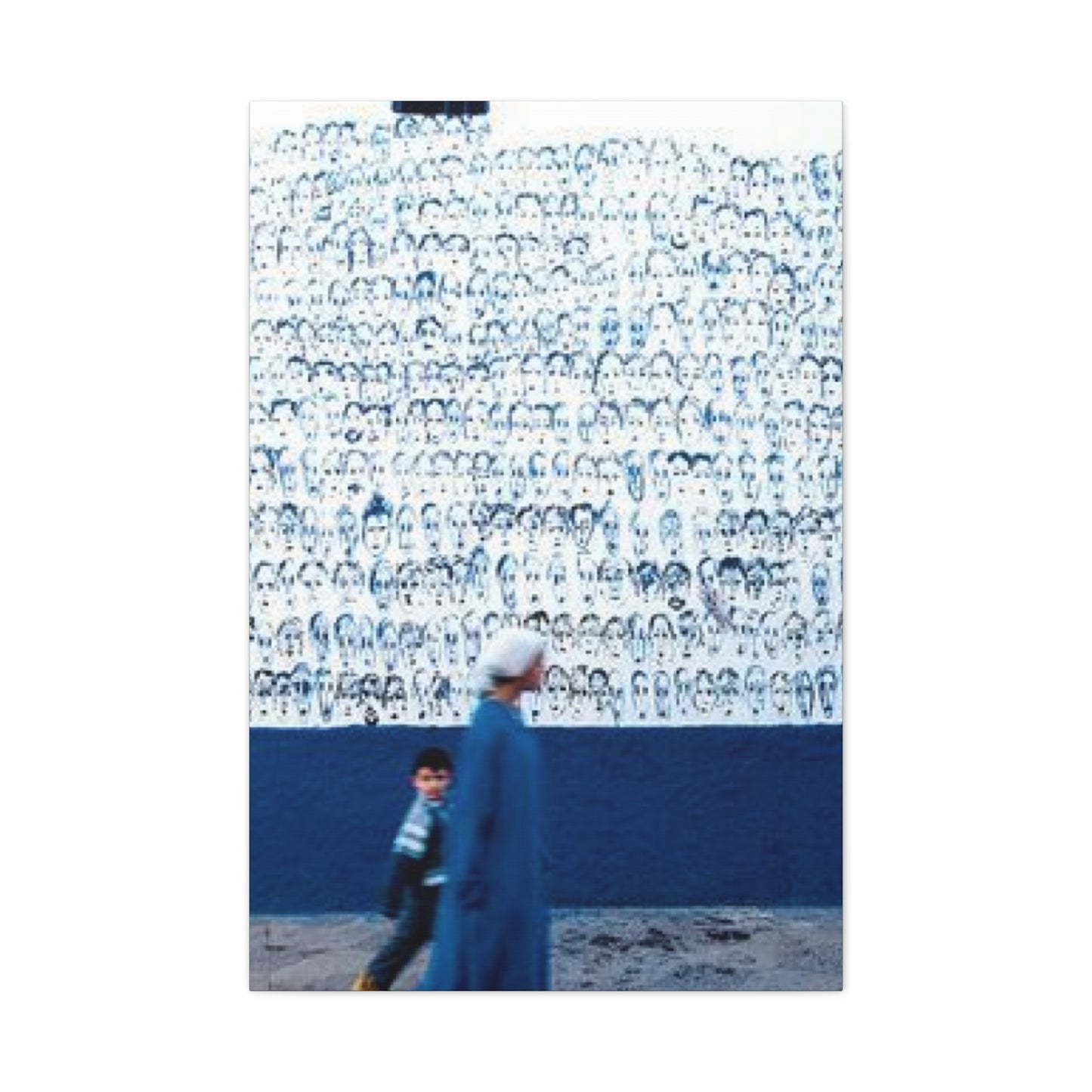 Blue Color Women & Child Moroccan Wall Art & Canvas Prints