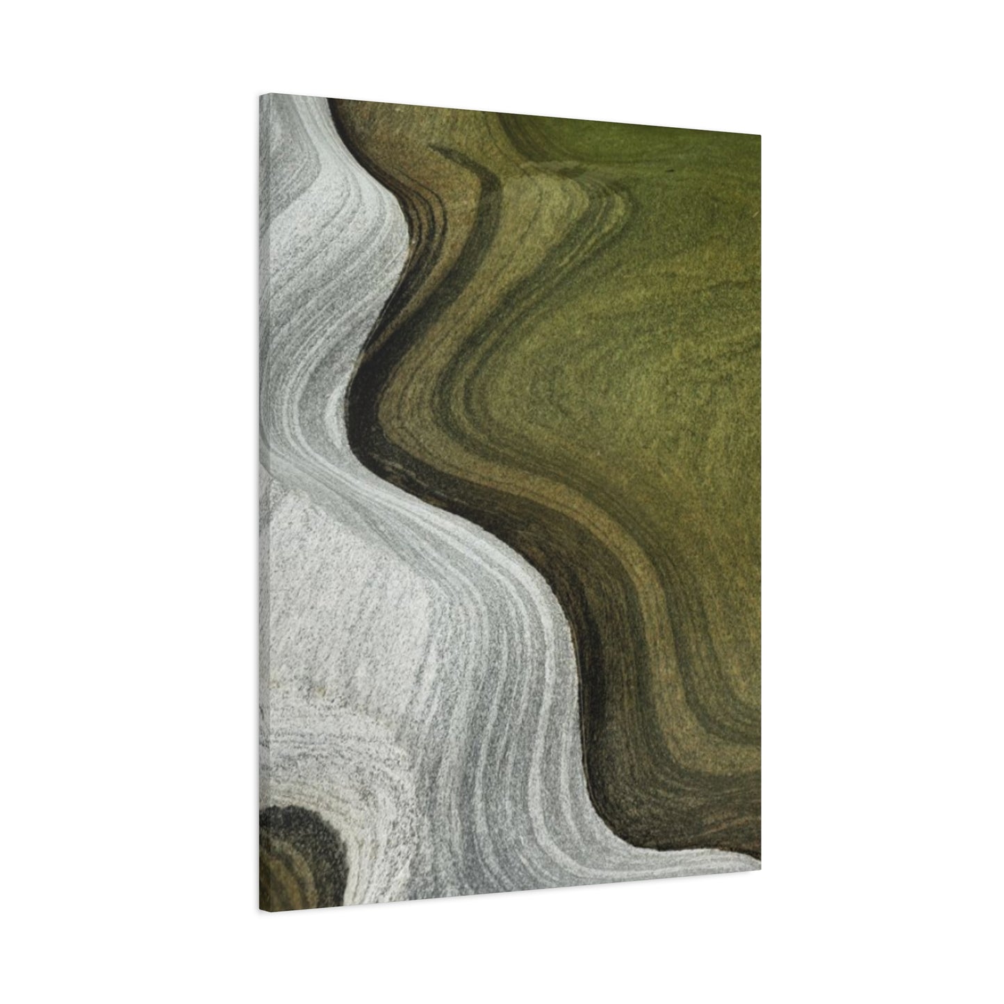 Olive Green & White Waves Wall Art & Canvas Prints