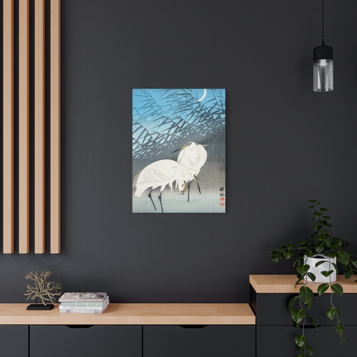 Herons & Moon Wall Art & Canvas Prints