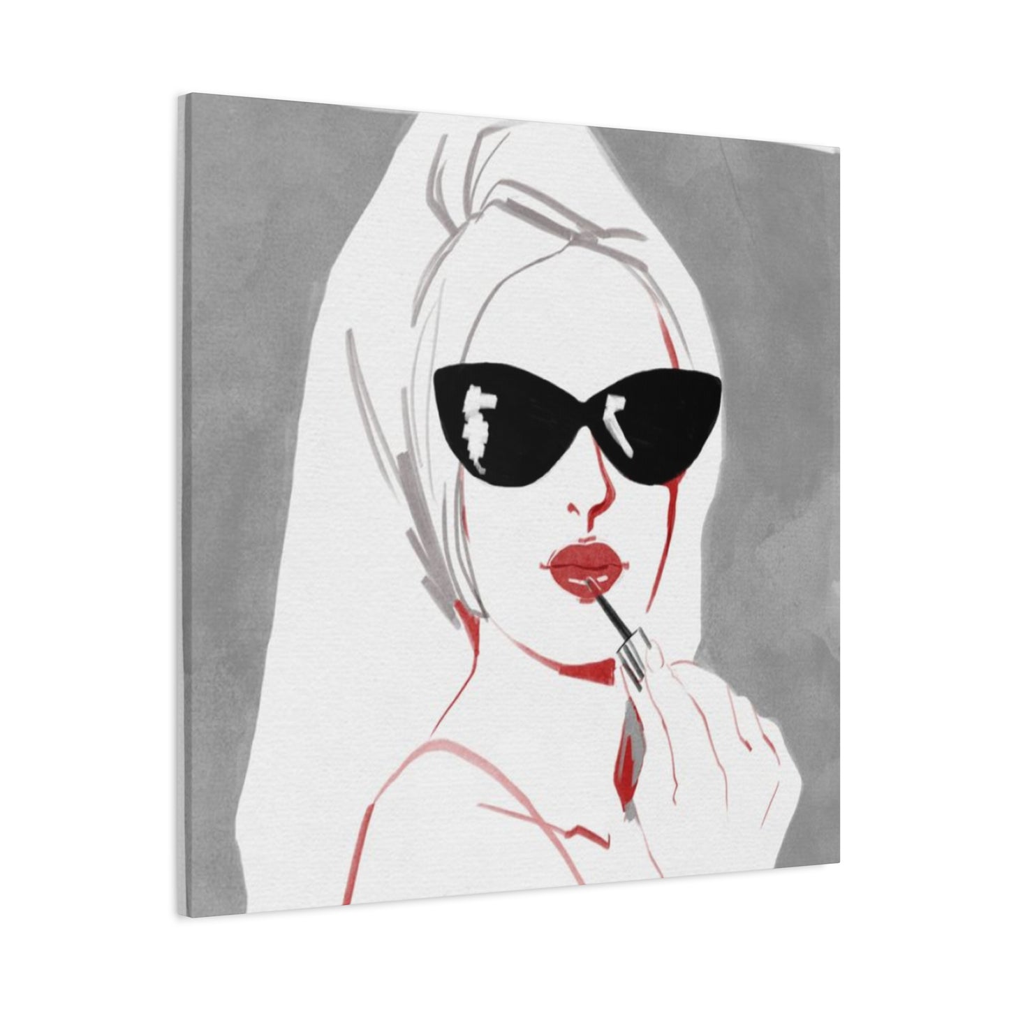 Model Lips Drawing Wall Art & Canvas Prints