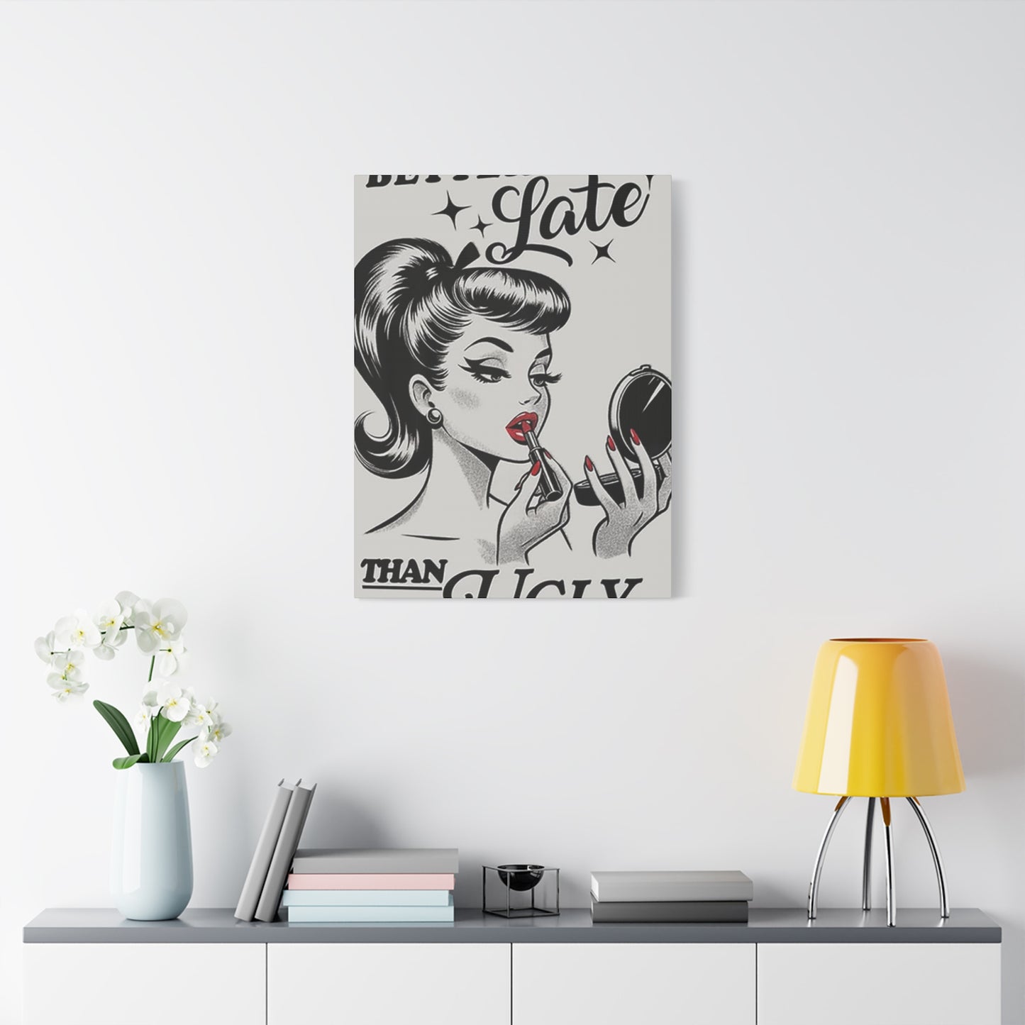 Beautiful Women Red Lips Painting Wall Art & Canvas Prints