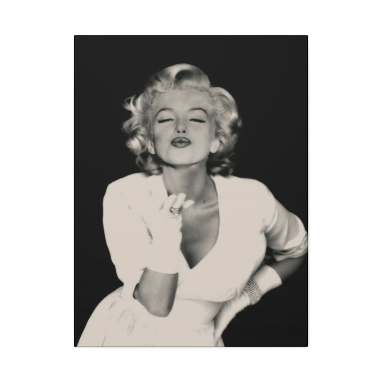 Beautiful Marilyn Monroe Flying Kiss Candid Photo Wall Art & Canvas Prints