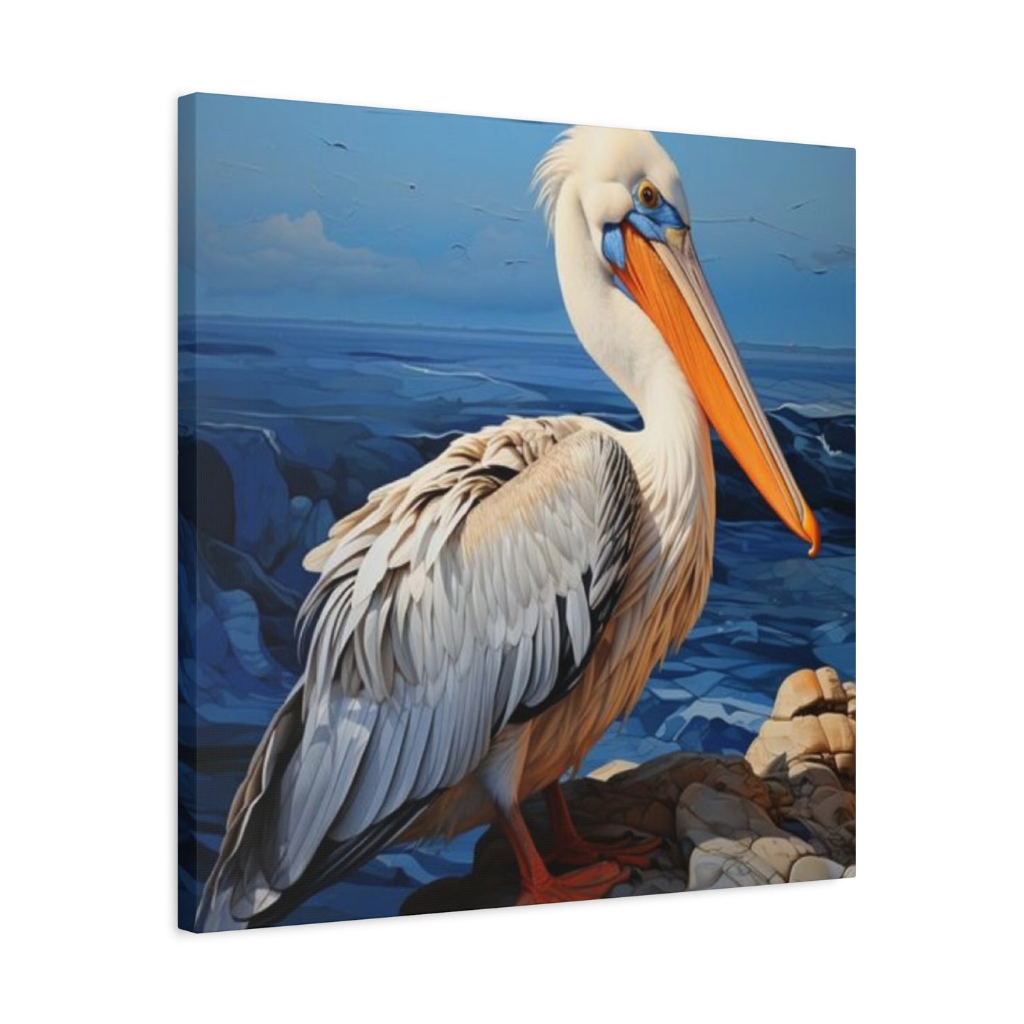 Small Pelican On Sea Shore Poster Wall Art & Canvas Prints