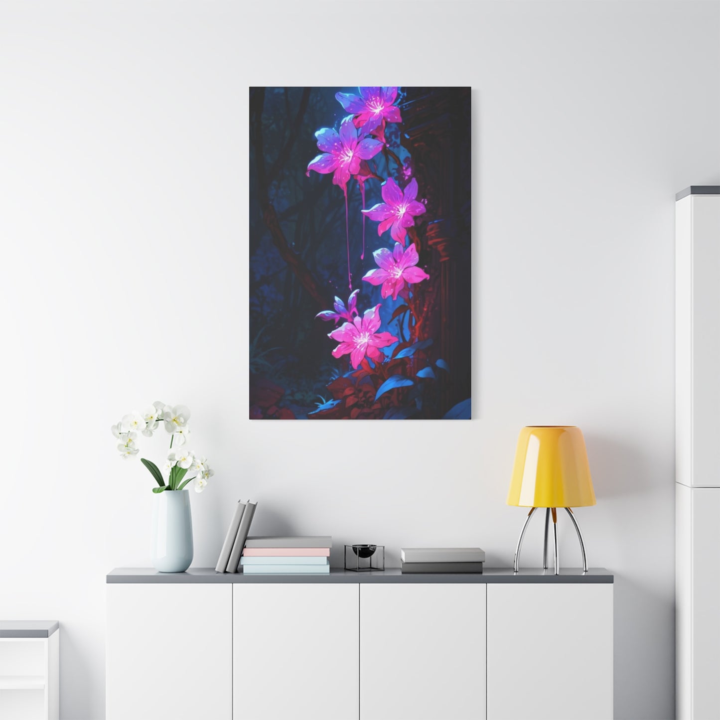 Pink Glowing Flower Wall Art & Canvas Prints