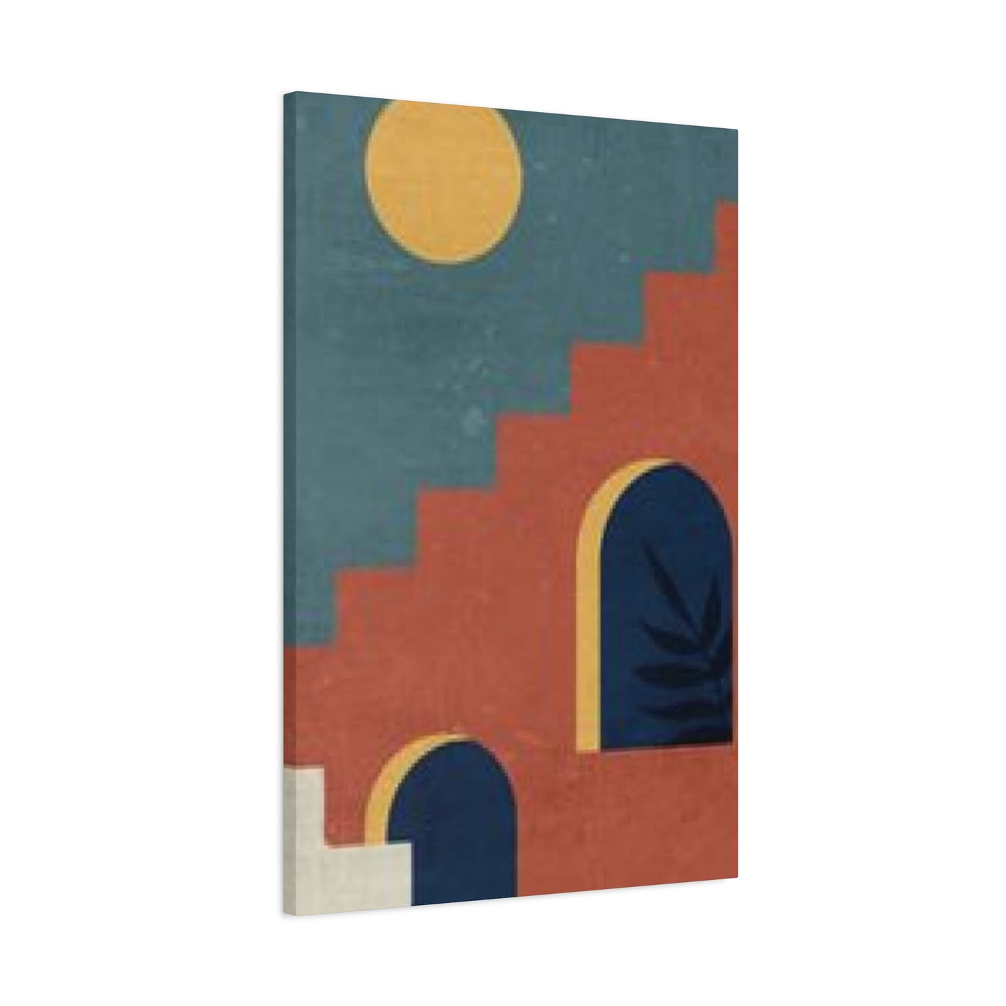 Red Stair in the City Moroccan Wall Art & Canvas Prints