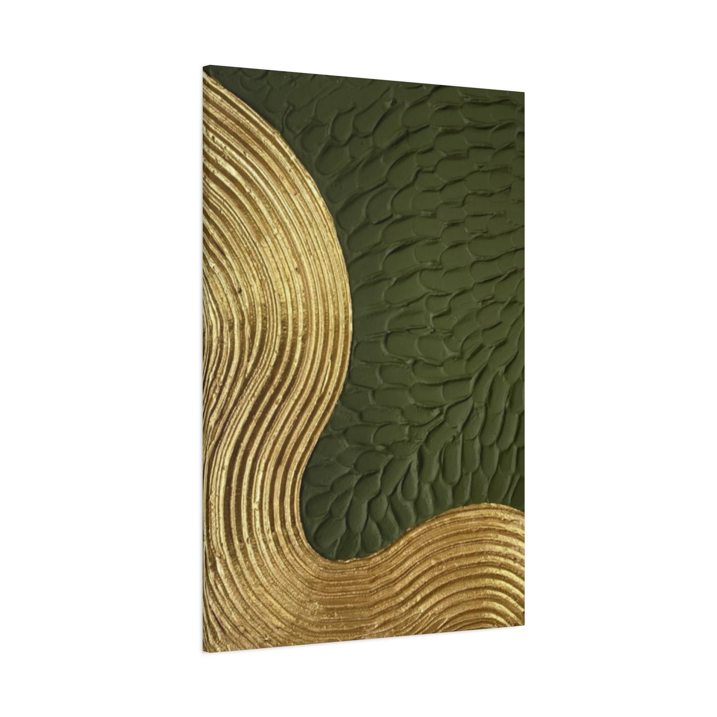 Golden & Olive Green Color Drawing Wall Art & Canvas Prints