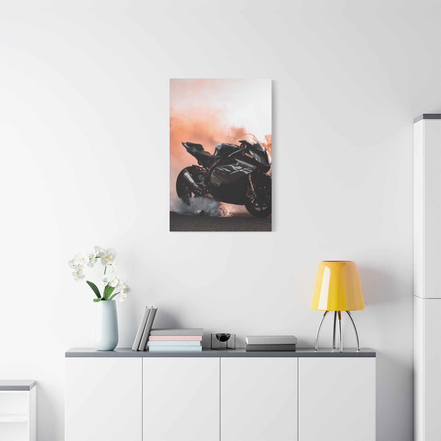 Superbike Burnout Motorcycle Wall Art & Canvas Prints