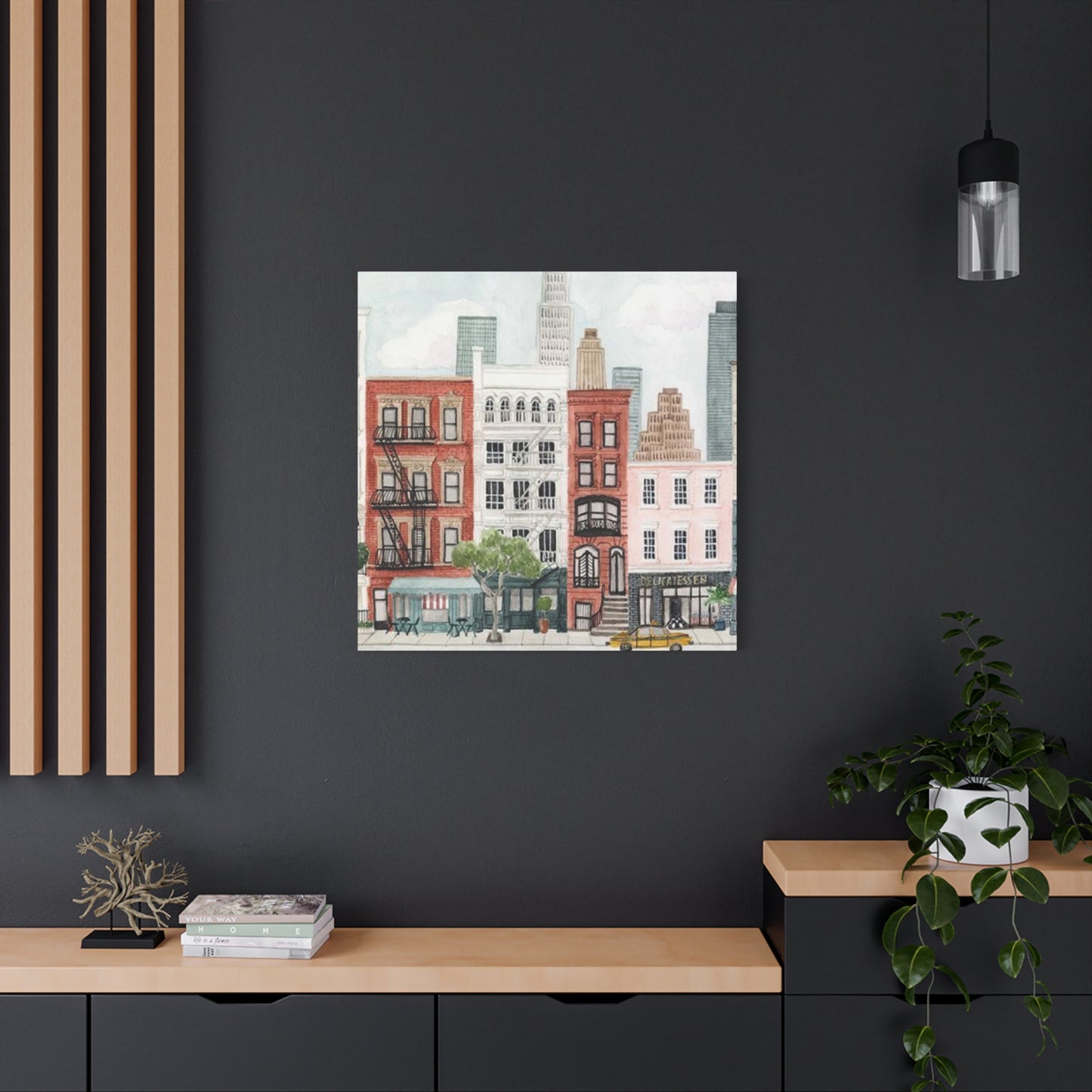 New York Buildings Drawing NYC Skylines Wall Art & Canvas Prints