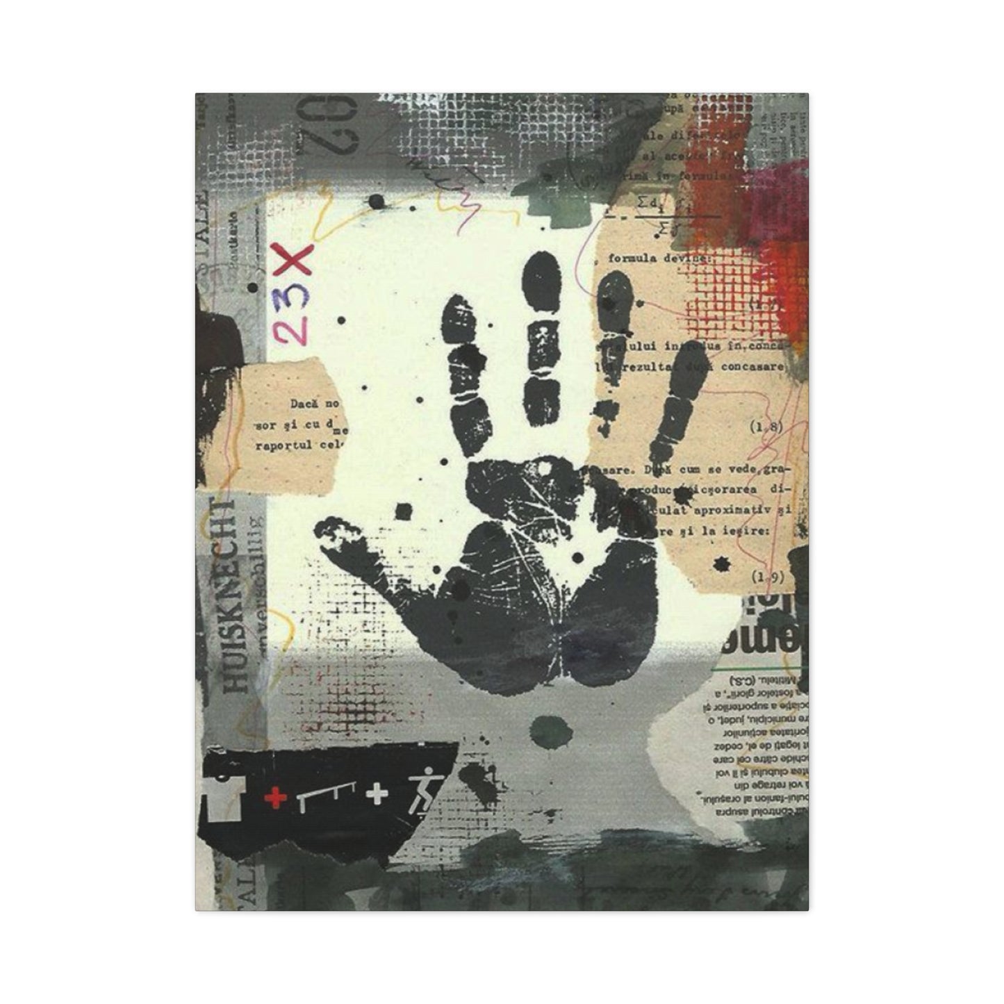 Handprint Abstract Mixed Media Wall Art & Canvas Prints