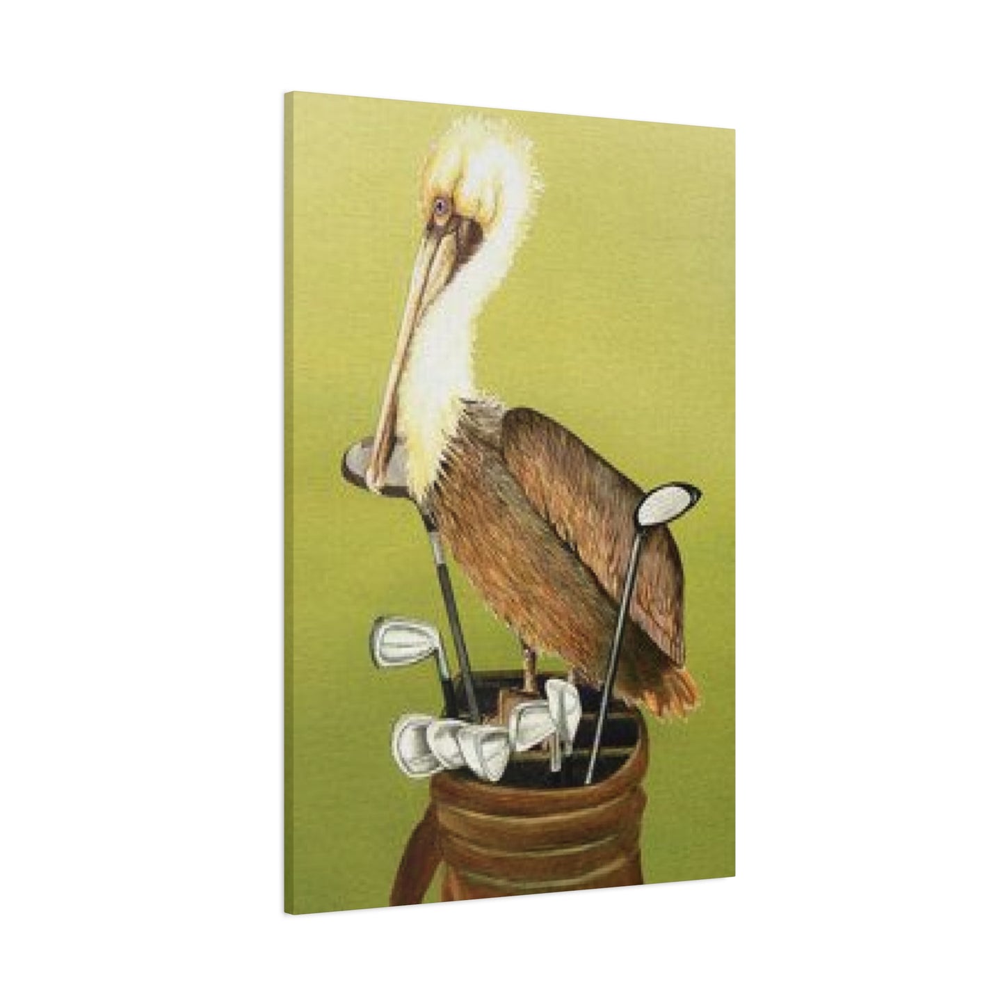 Pelican On a Golf Bag Painting Wall Art & Canvas Prints