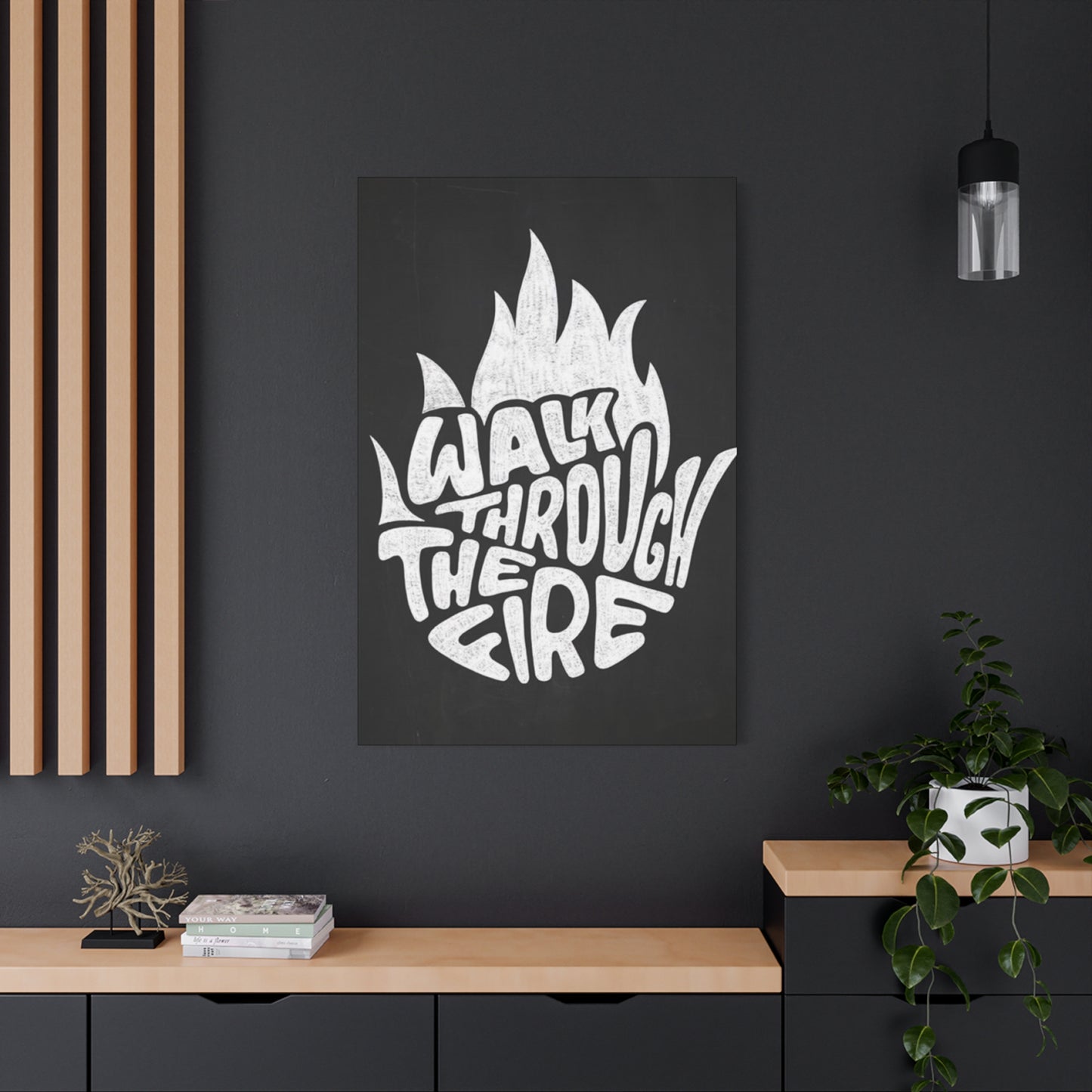 Fire Text Chalkboard Wall Art & Canvas Prints