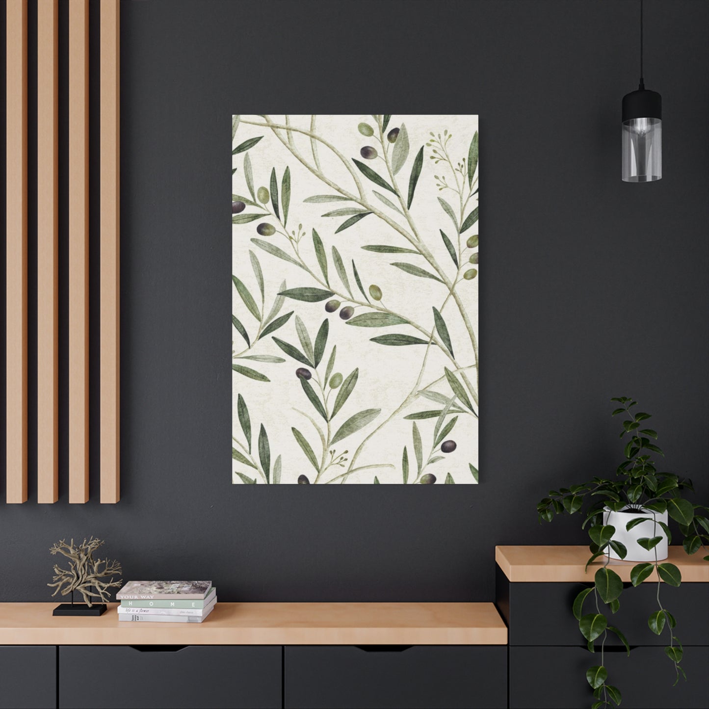 Olive Green Plant Leaves Wall Art & Canvas Prints