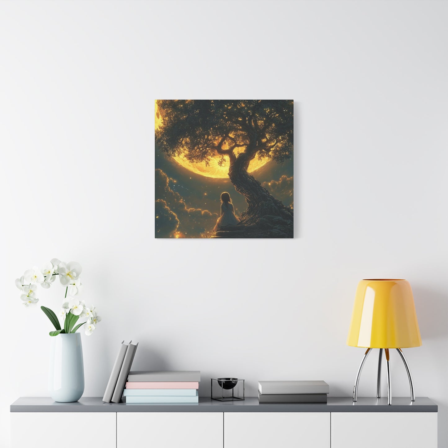 Yellow Moonrise Fantasy Wall Art & Canvas Prints