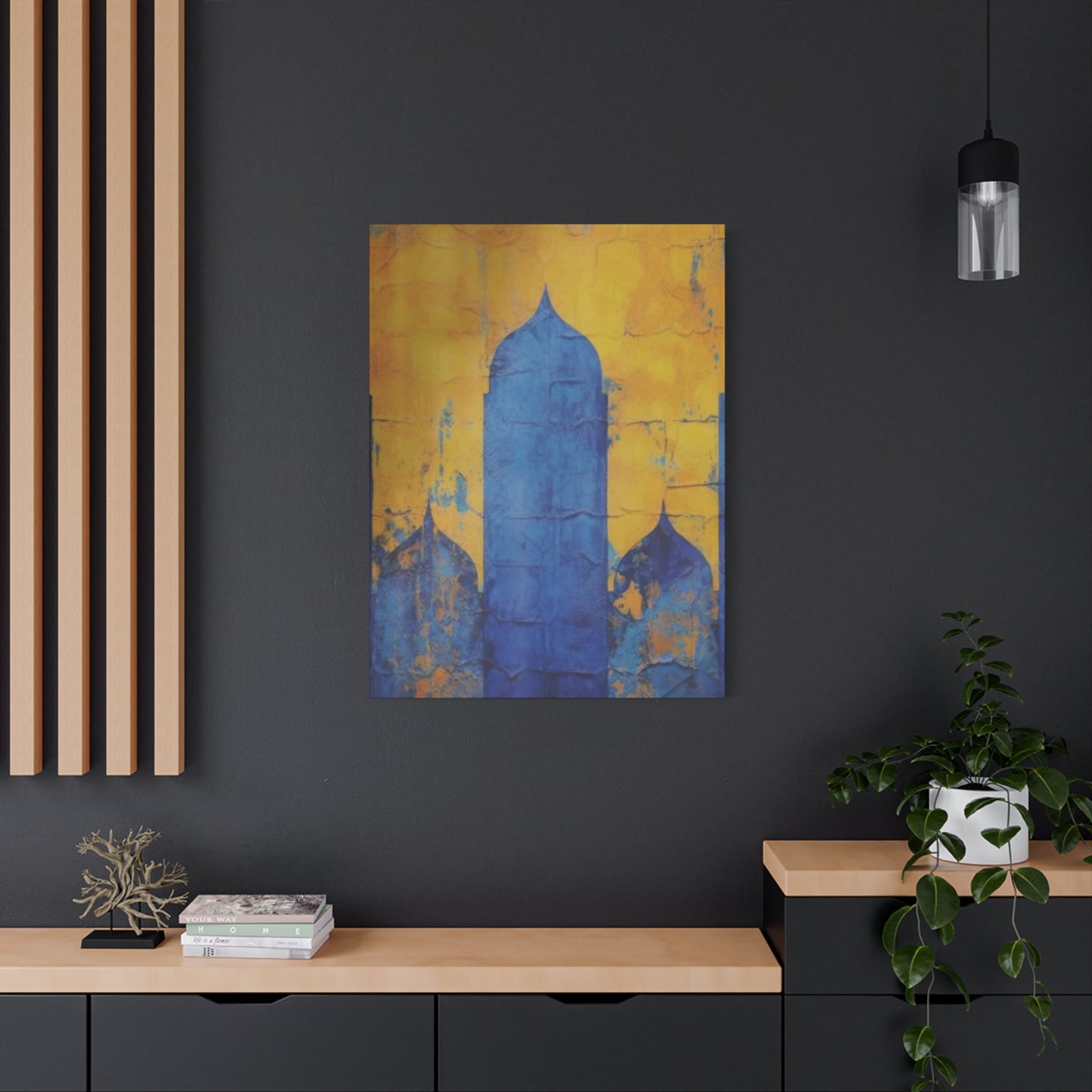 Blue & Yellow Architecture in Moroccan Wall Art & Canvas Prints