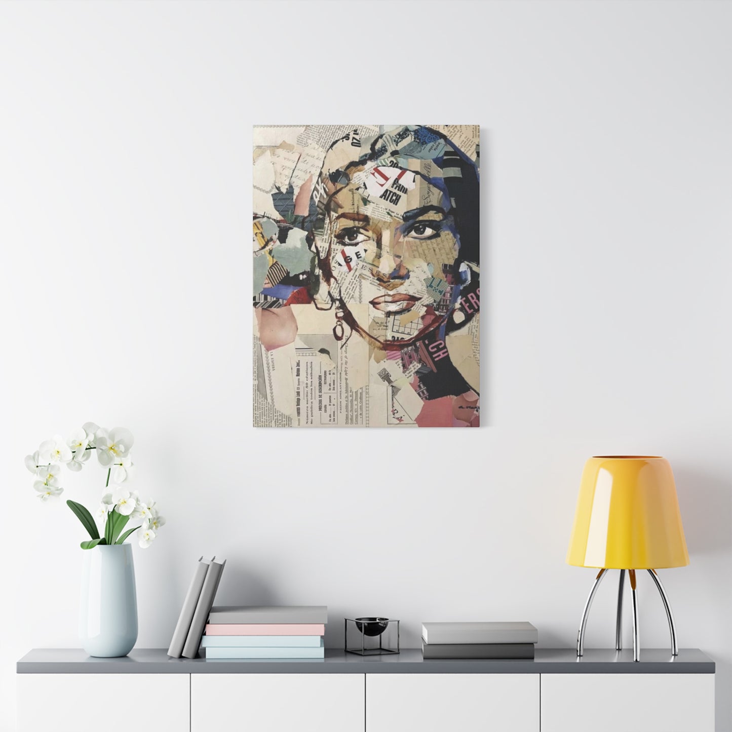 Indian Women Abstract Mixed Media Wall Art & Canvas Prints