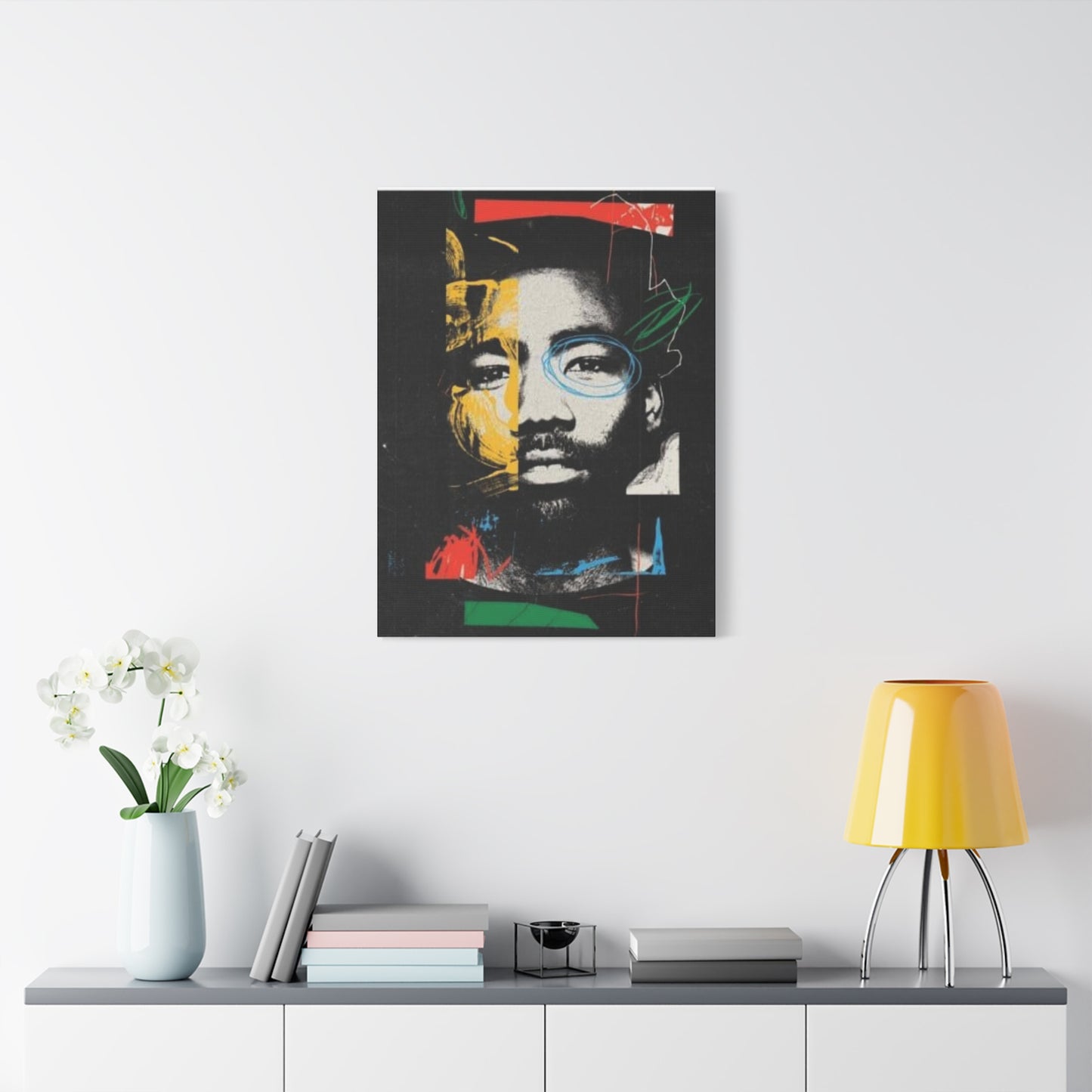 Man Face Graffiti Mixed Media Wall Art & Canvas Prints