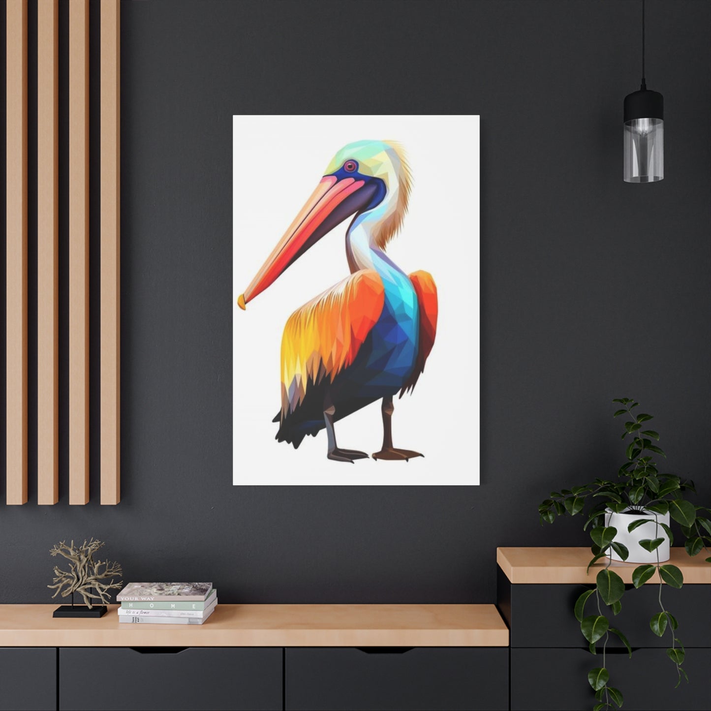 Colorful Abstract Pelican Painting Wall Art & Canvas Prints