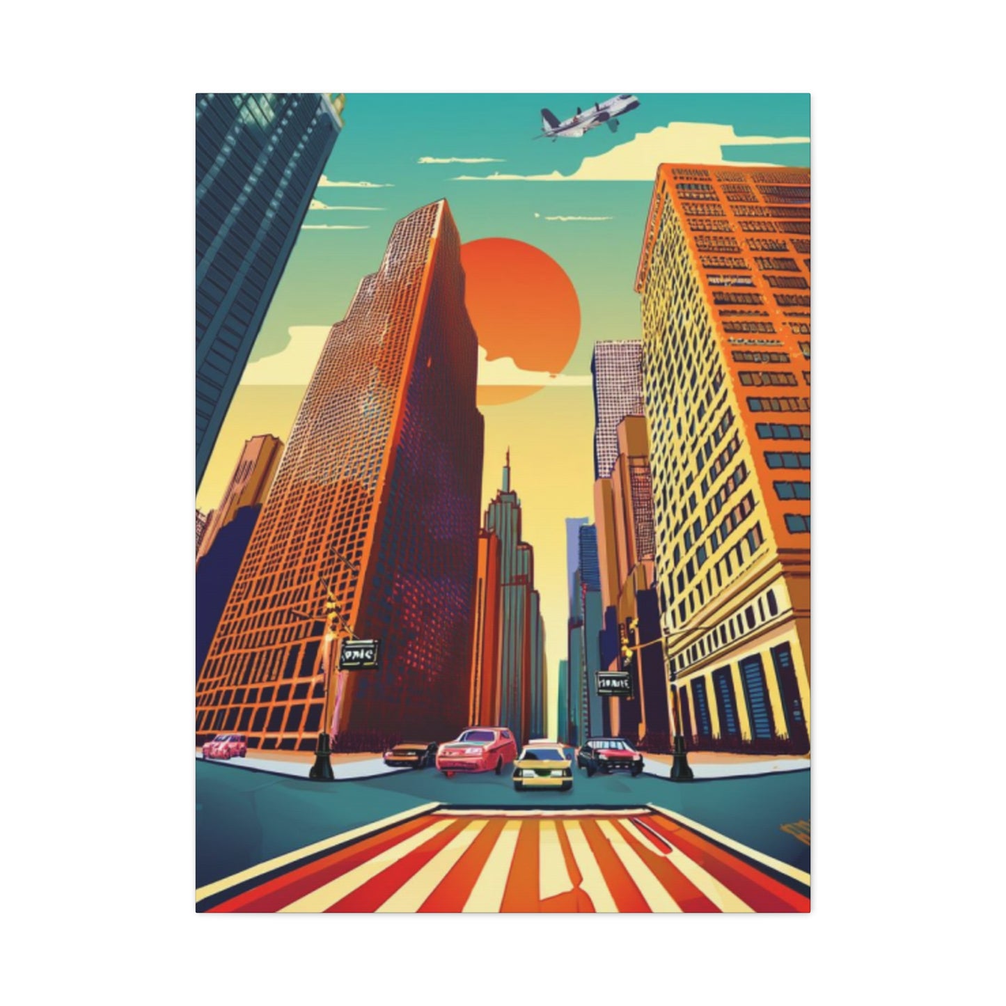 Fish Eye View Of New York Streets Poster NYC Skyline Wall Art & Canvas Prints