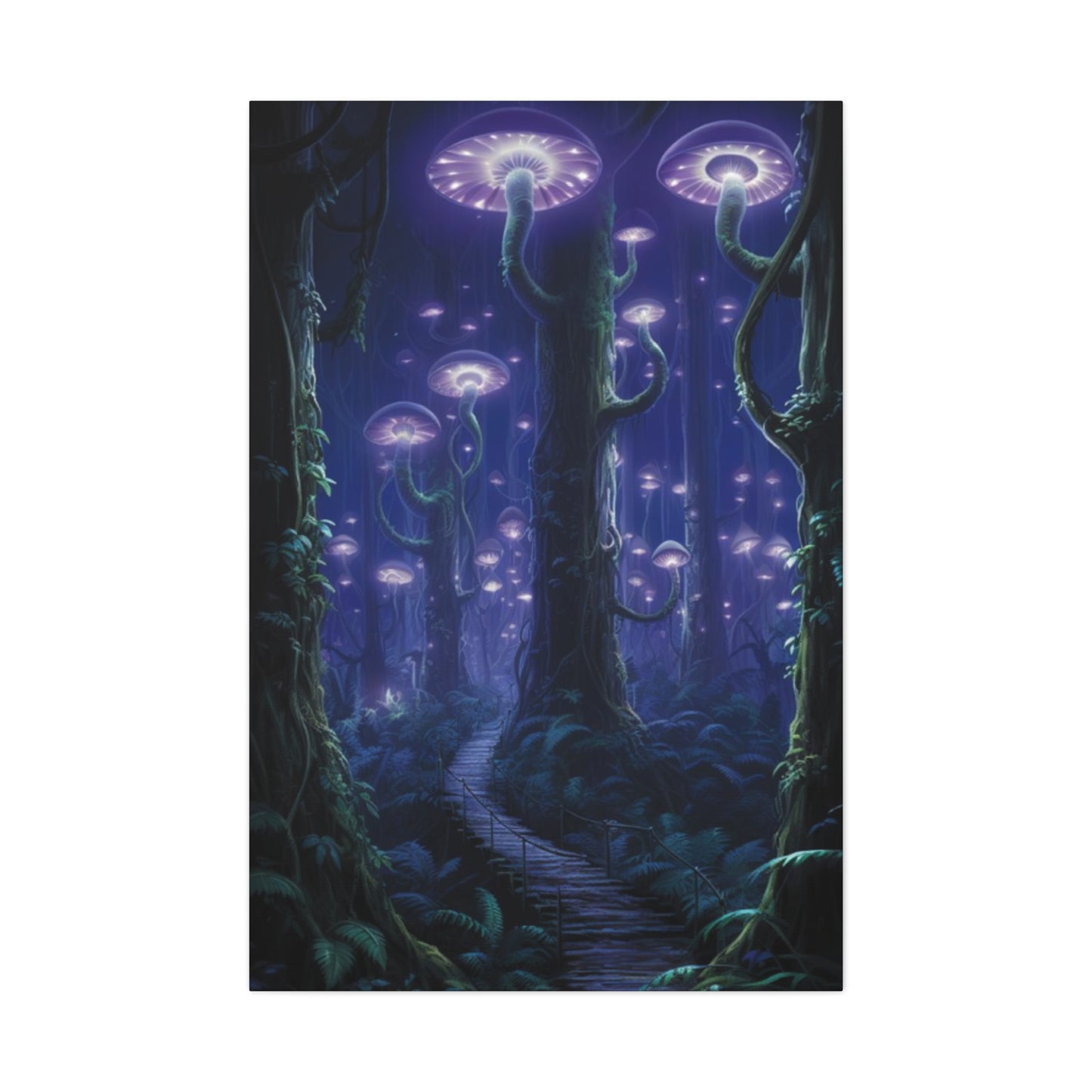 Glowing Mushroom Forest Wall Art & Canvas Prints