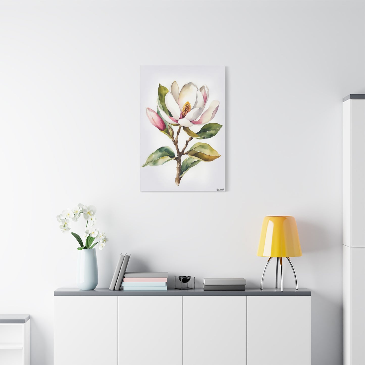 Magnolia Flower StemPainting Wall Art & Canvas Prints