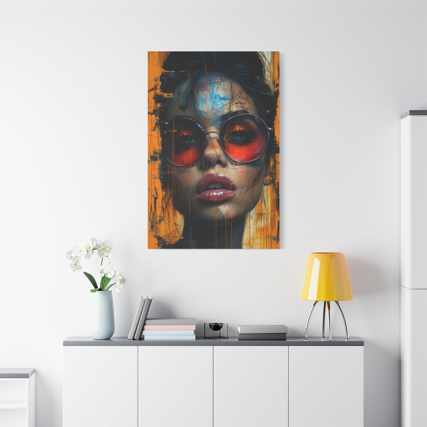 African Girl Abstract Mixed Media Wall Art & Canvas Prints