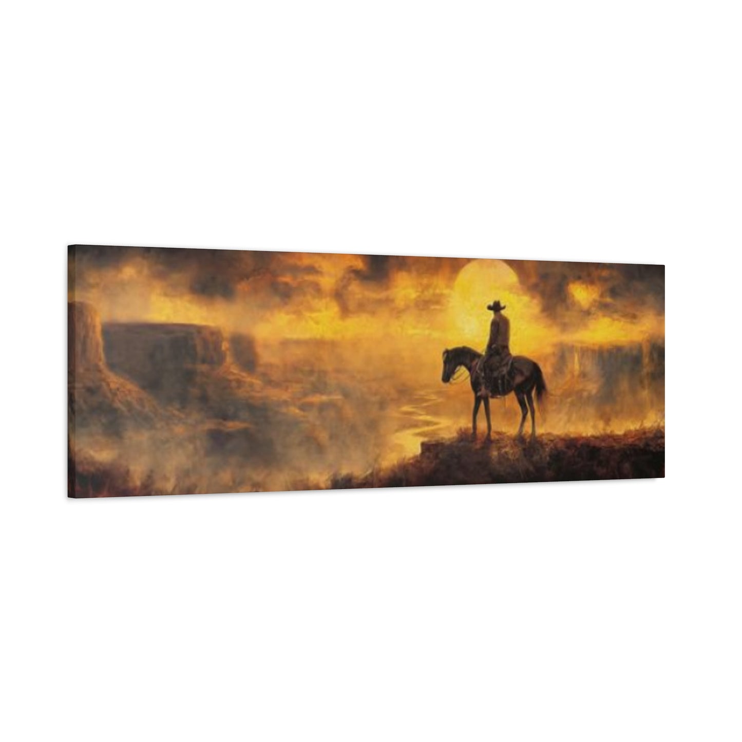 Horse Rider On Grand Canyon Wildlife Panoramas Wall Art & Canvas Prints