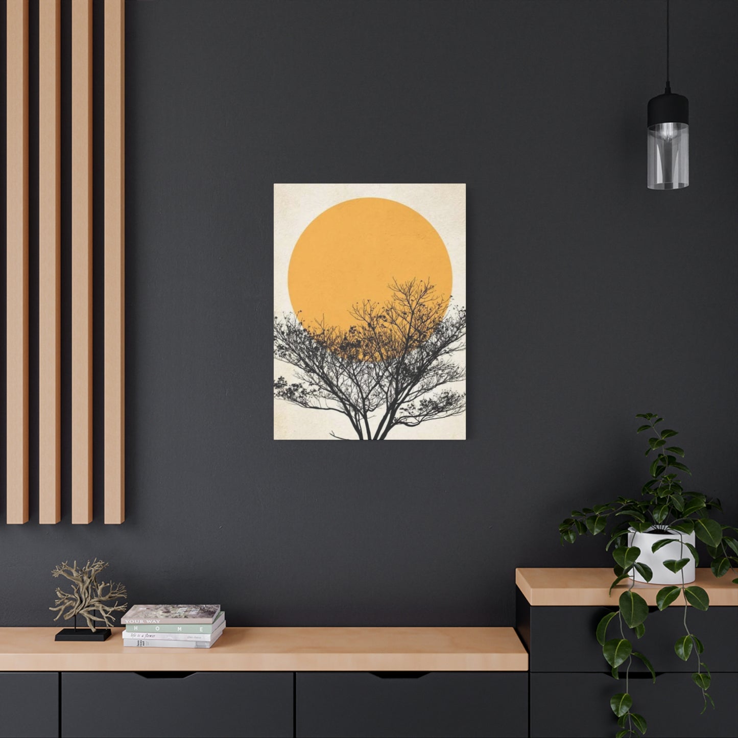 Sunset And Tree Modernism Wall Art & Canvas Prints