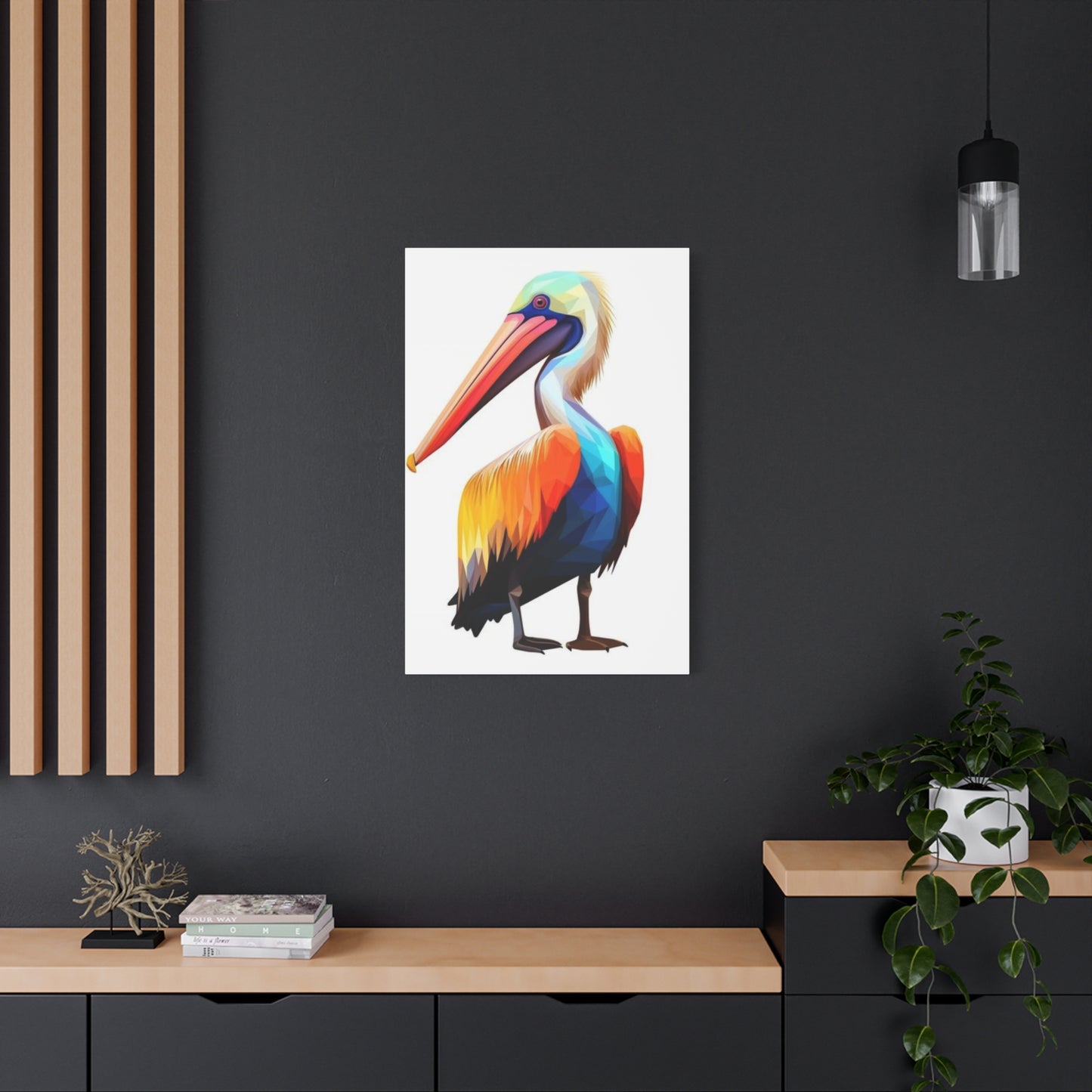 Colorful Abstract Pelican Painting Wall Art & Canvas Prints