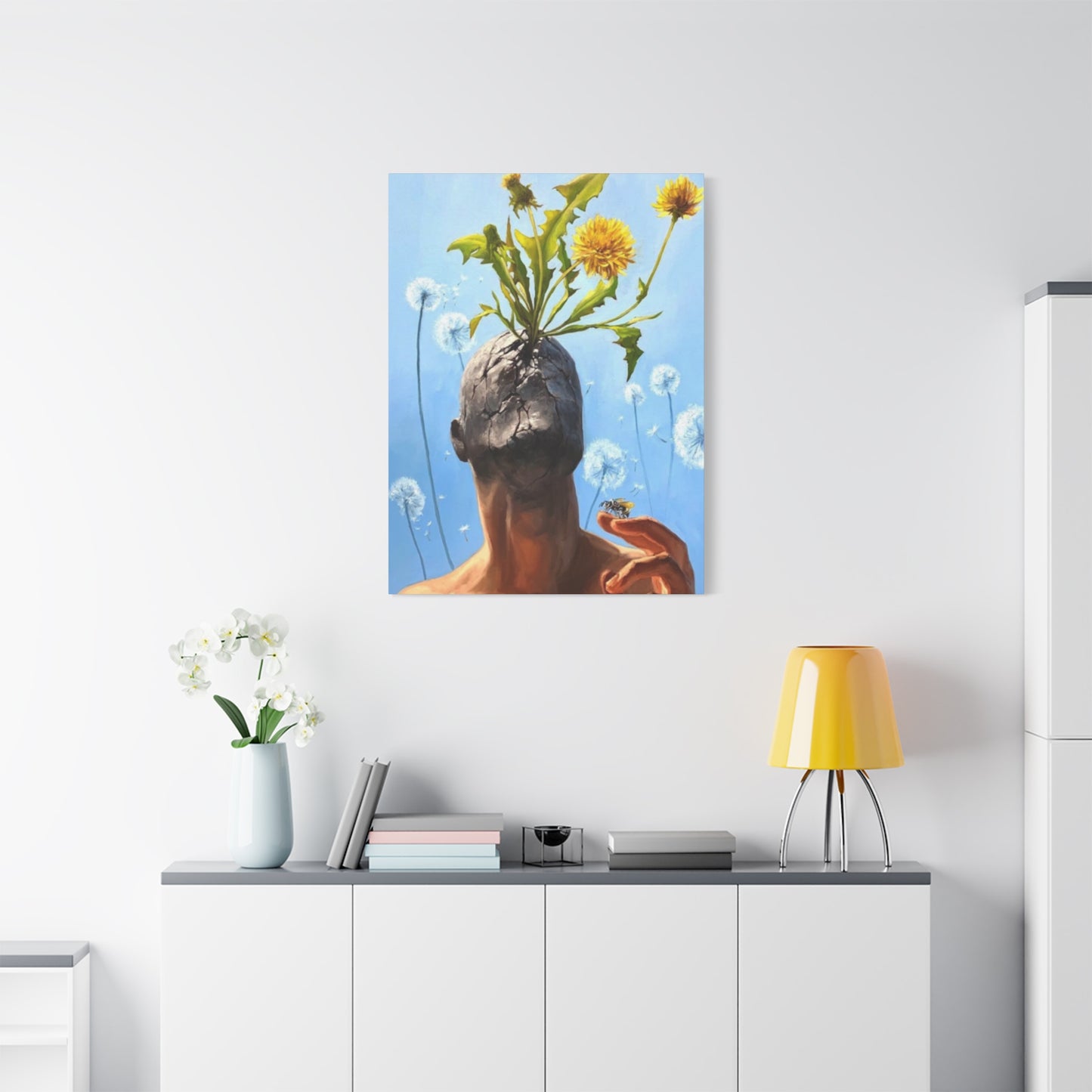 Plant In A Face Modernism Wall Art & Canvas Prints