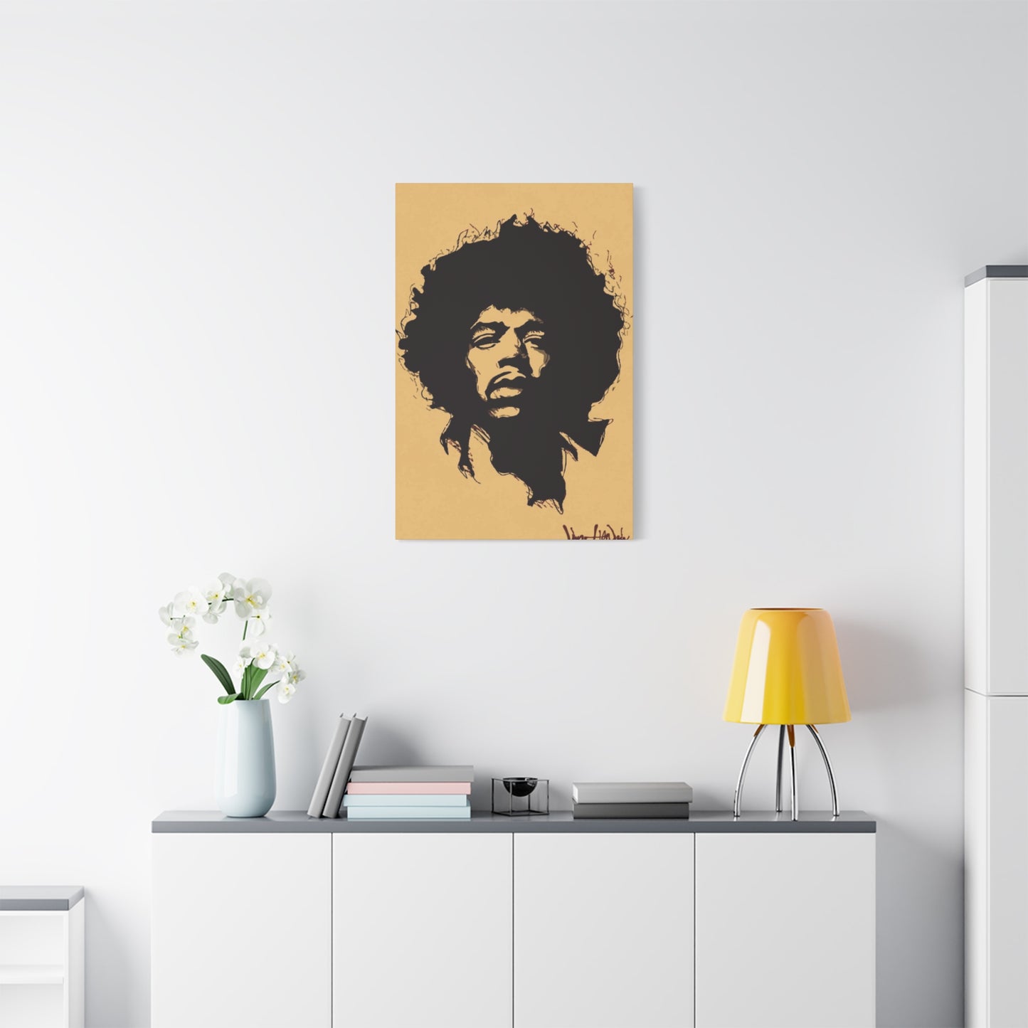 Jimi Hendrix Brown Poster Wall Art & Canvas Prints