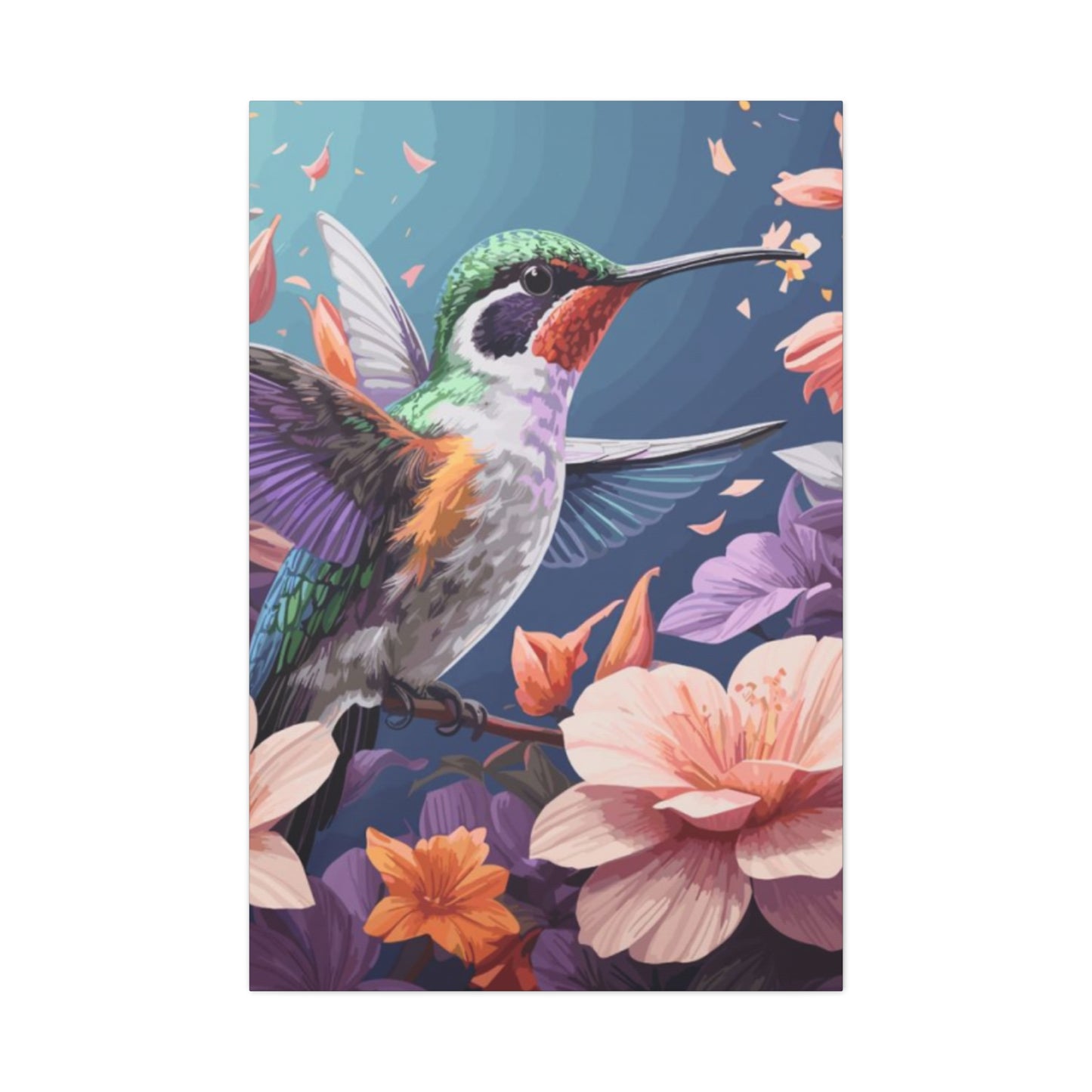 Humming Bird Closeup Painting Wall Art & Canvas Prints