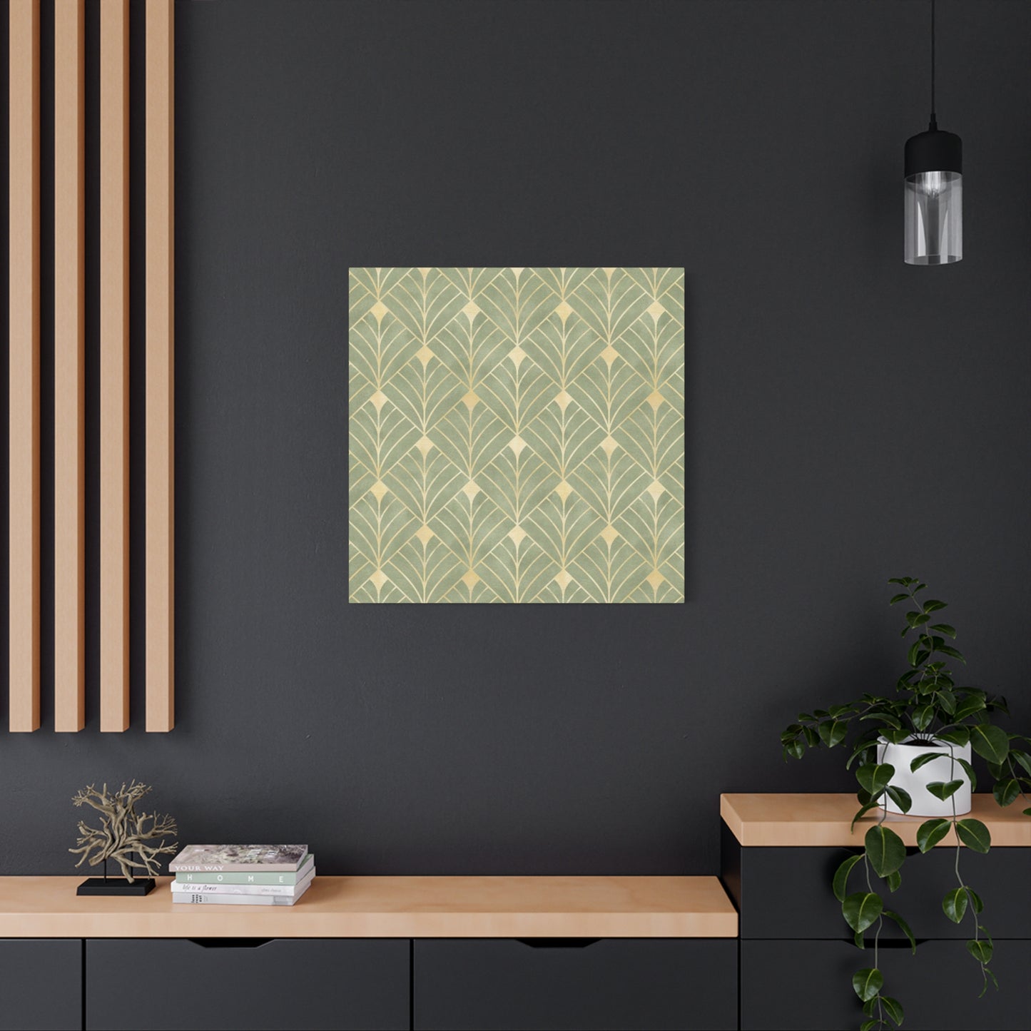 Light Olive Green Pattern Painting Wall Art & Canvas Prints