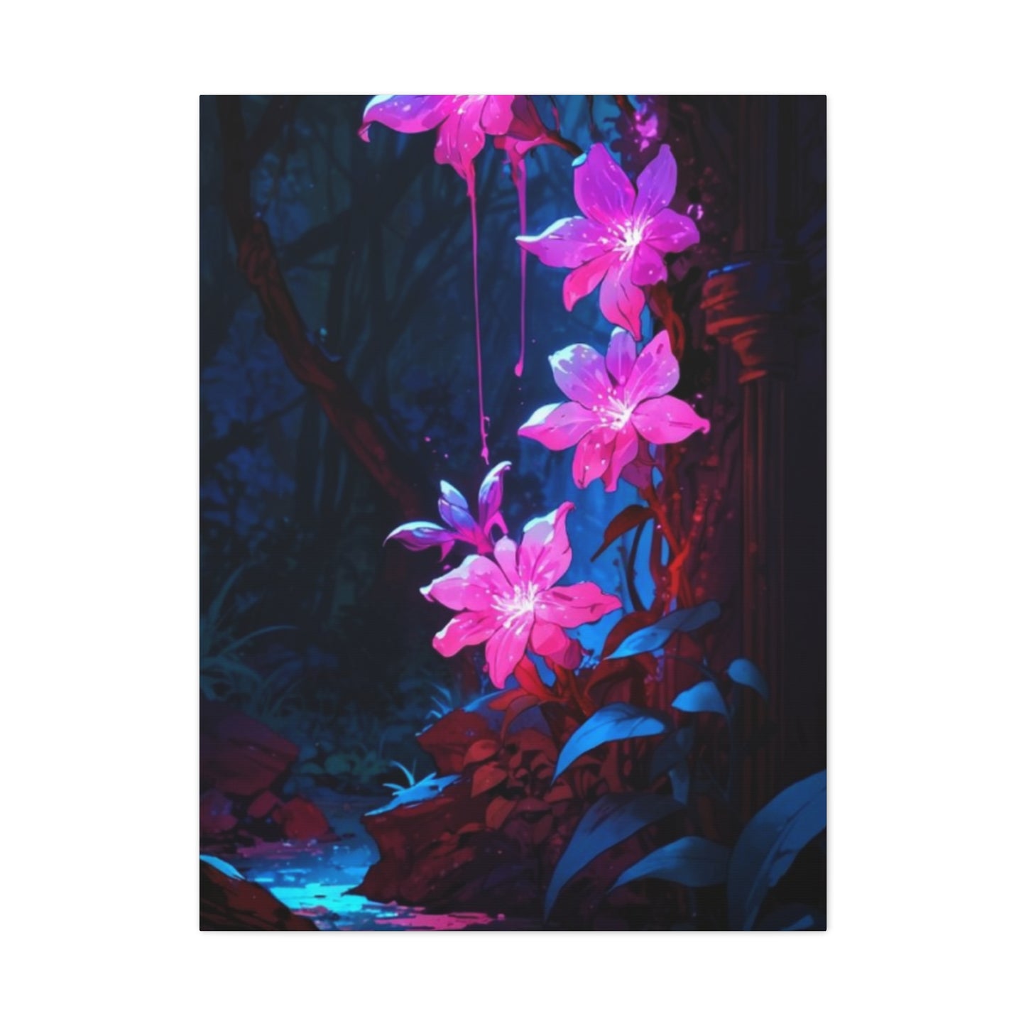 Pink Glowing Flower Wall Art & Canvas Prints