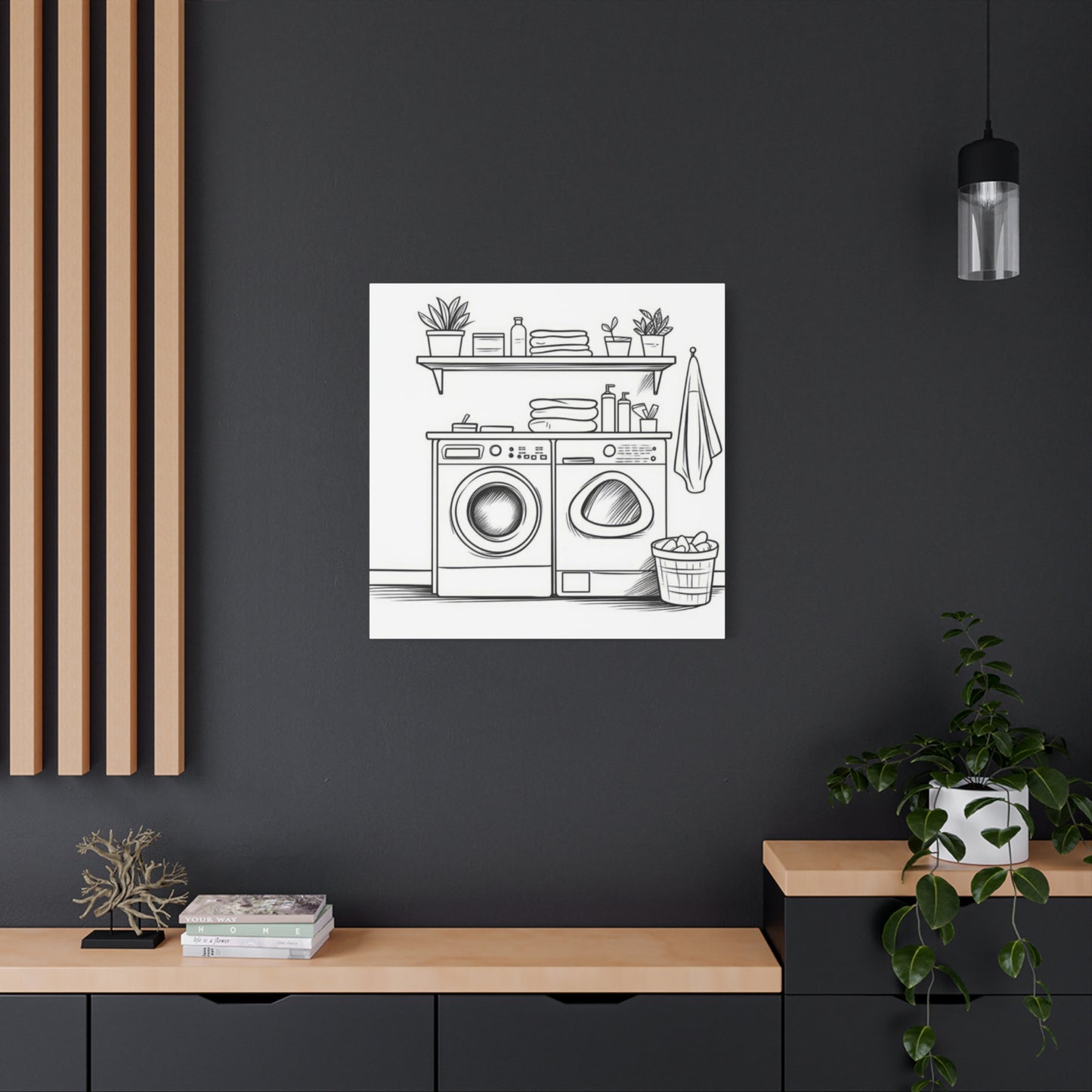 Washer Dryer Drawing Laundry Wall Art & Canvas Prints