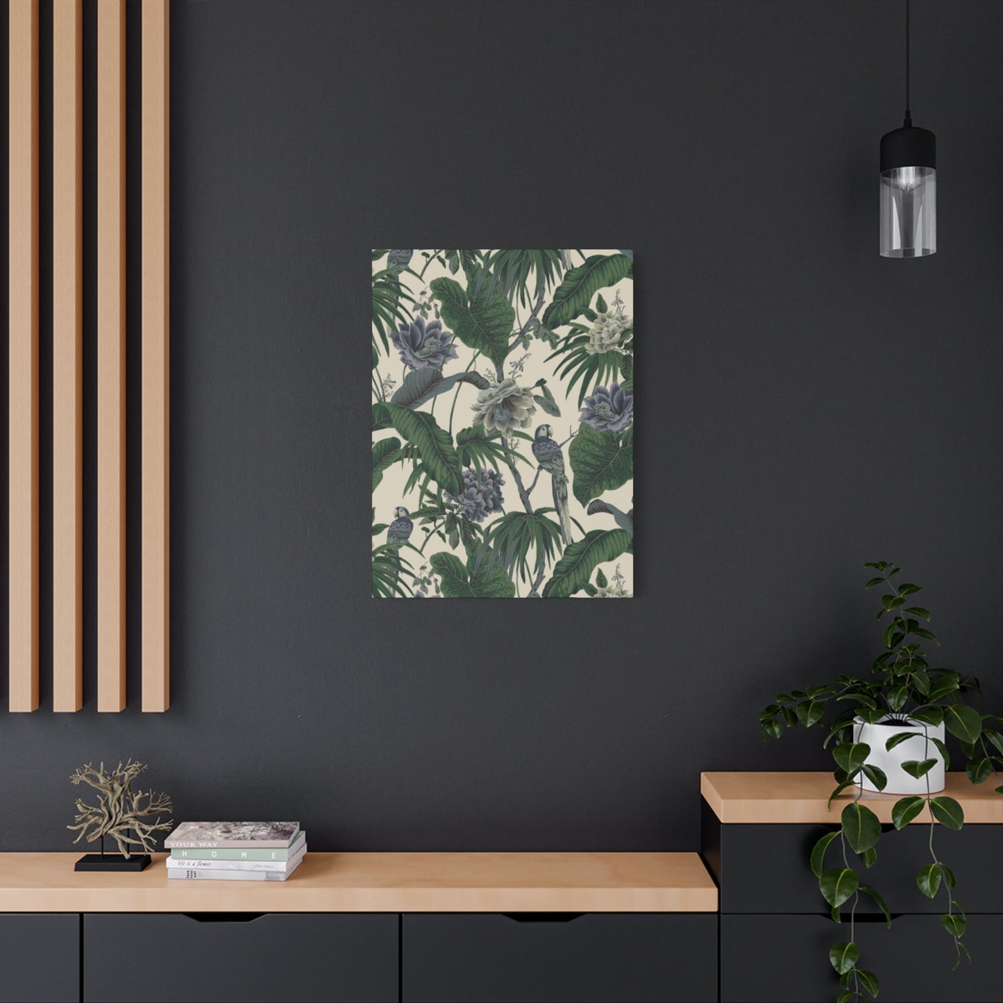 Palm Tree & Flowers In Wildlife Wall Art & Canvas Prints