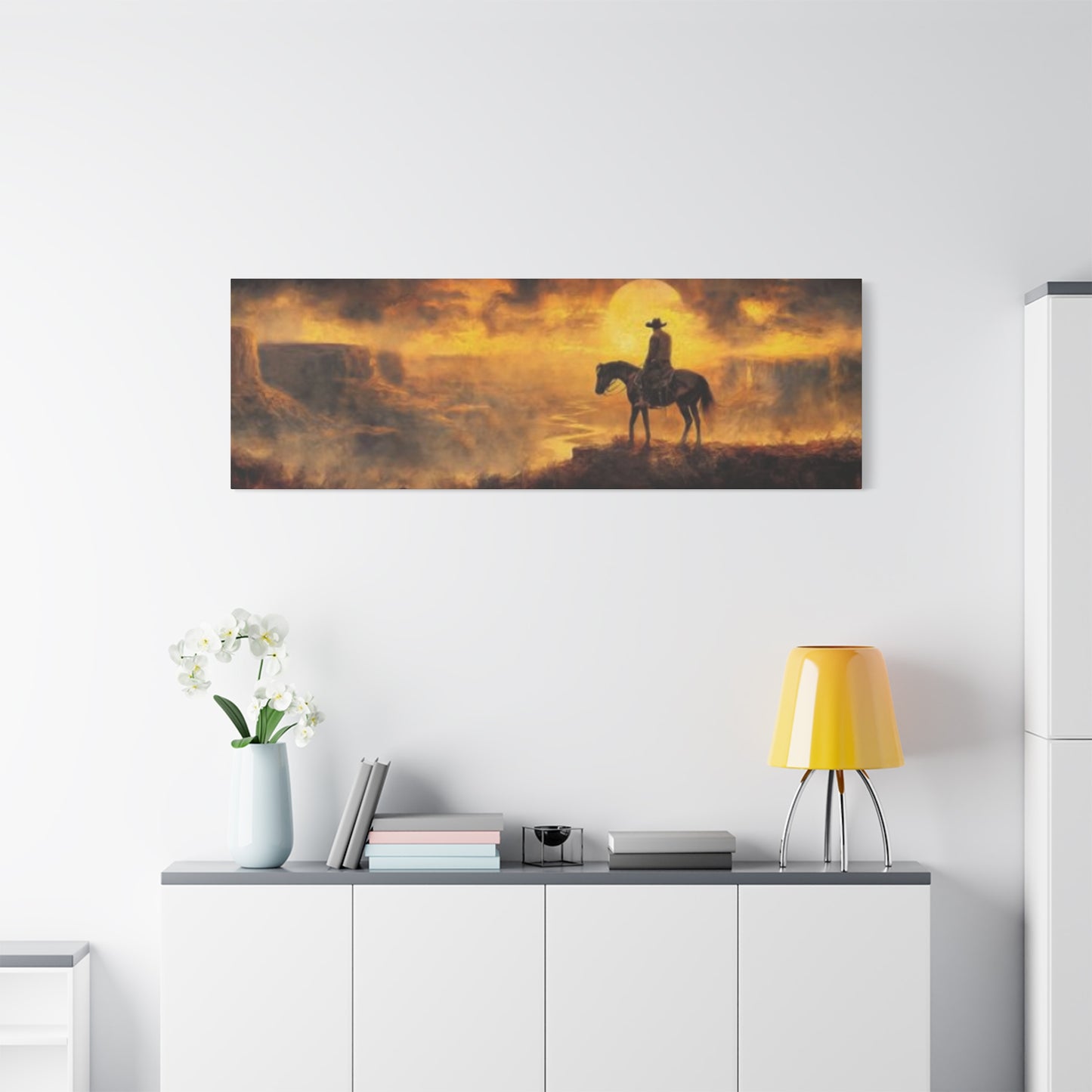 Horse Rider On Grand Canyon Wildlife Panoramas Wall Art & Canvas Prints