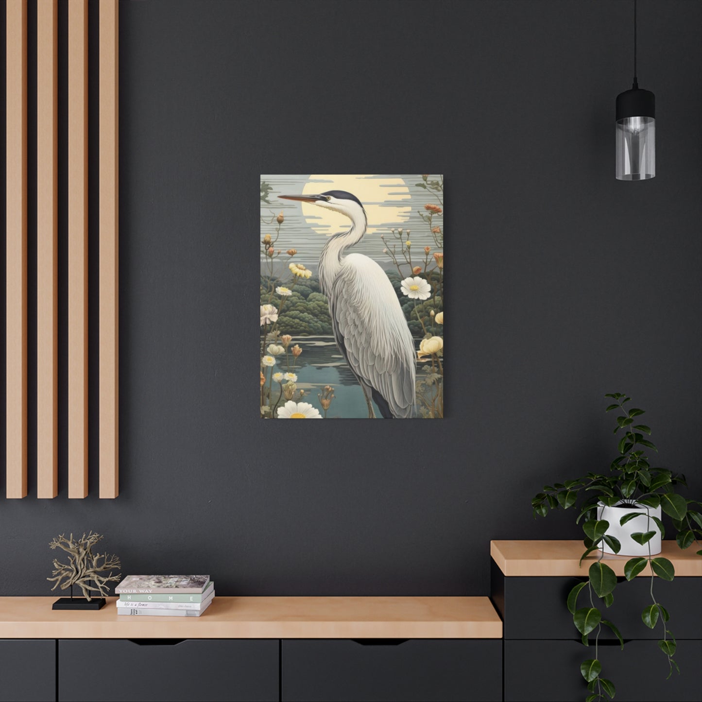 Herons With Flower Wall Art & Canvas Prints