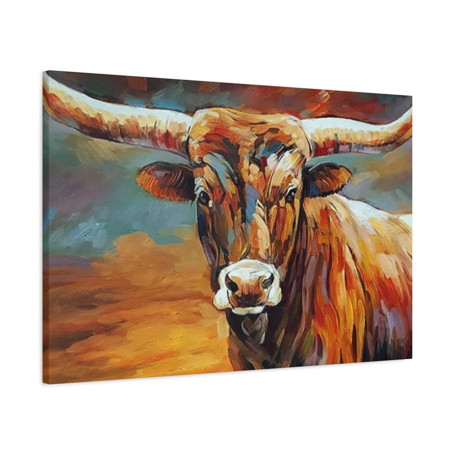 Hairy Bull Long Horns Drawing Wall Art & Canvas Prints