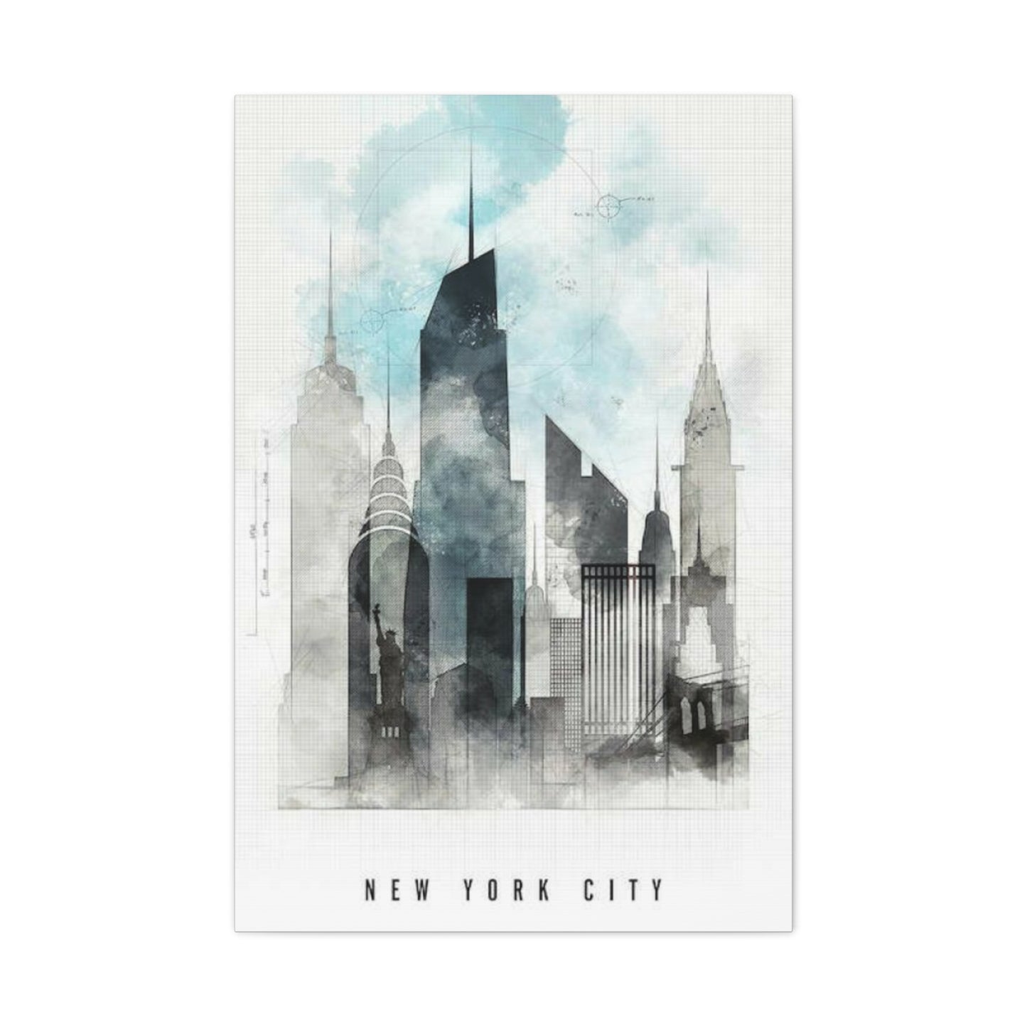 Manhattan City Skyline Painting NYC Skylines Wall Art & Canvas Prints