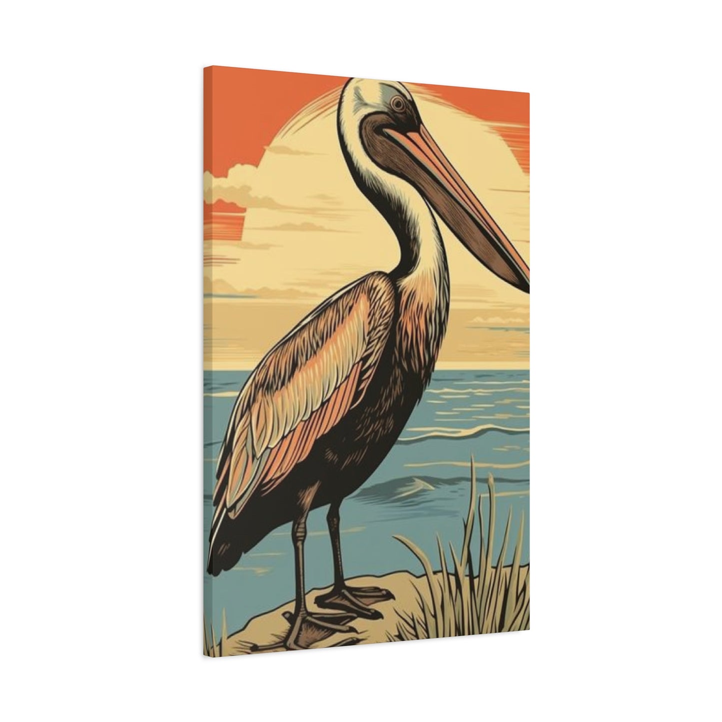 Colorful Painting Of A Pelican Wall Art & Canvas Prints