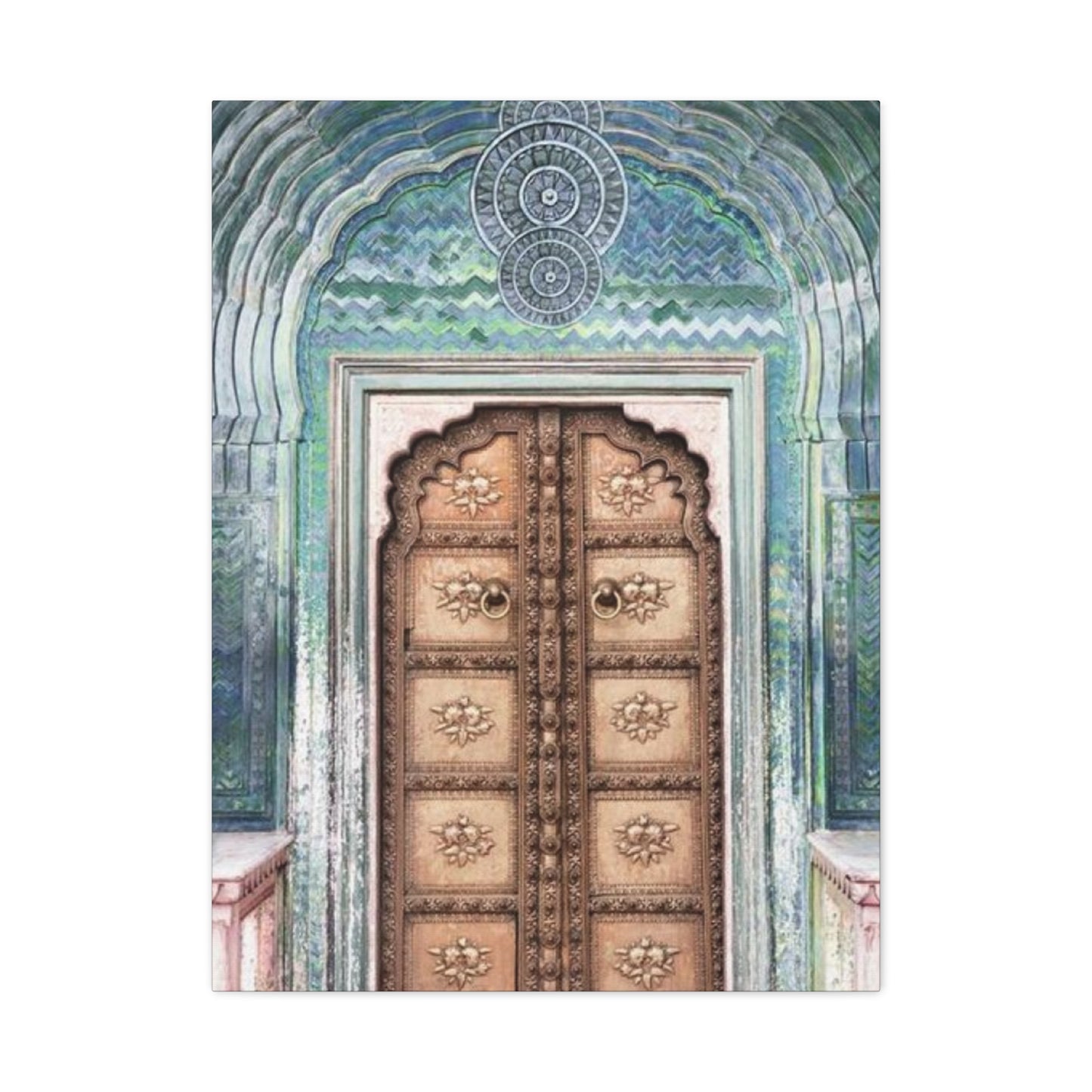 Door With Blue Accents Architecture Moroccan Wall Art & Canvas Prints