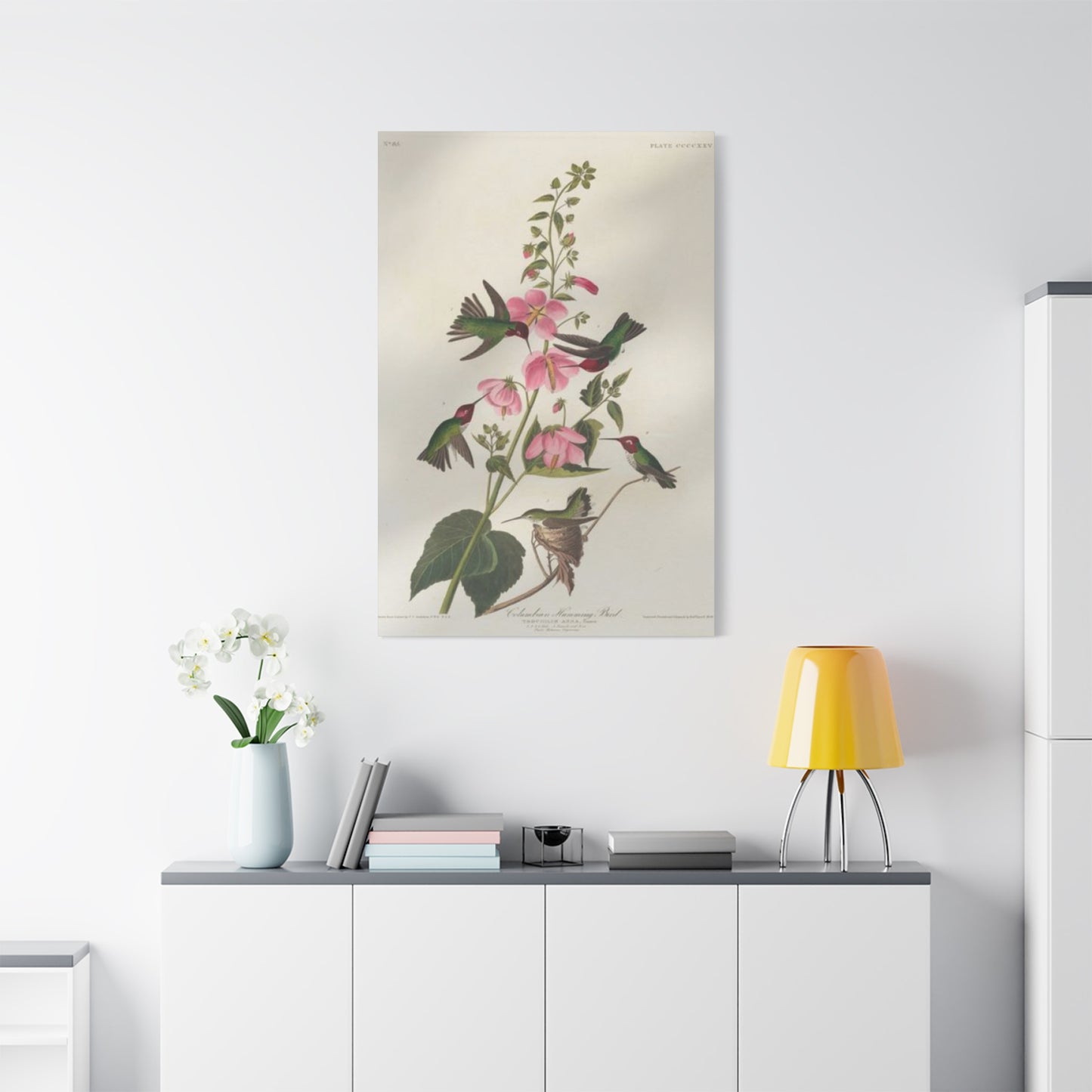 Humming Bird On Flower Painting Wall Art & Canvas Prints