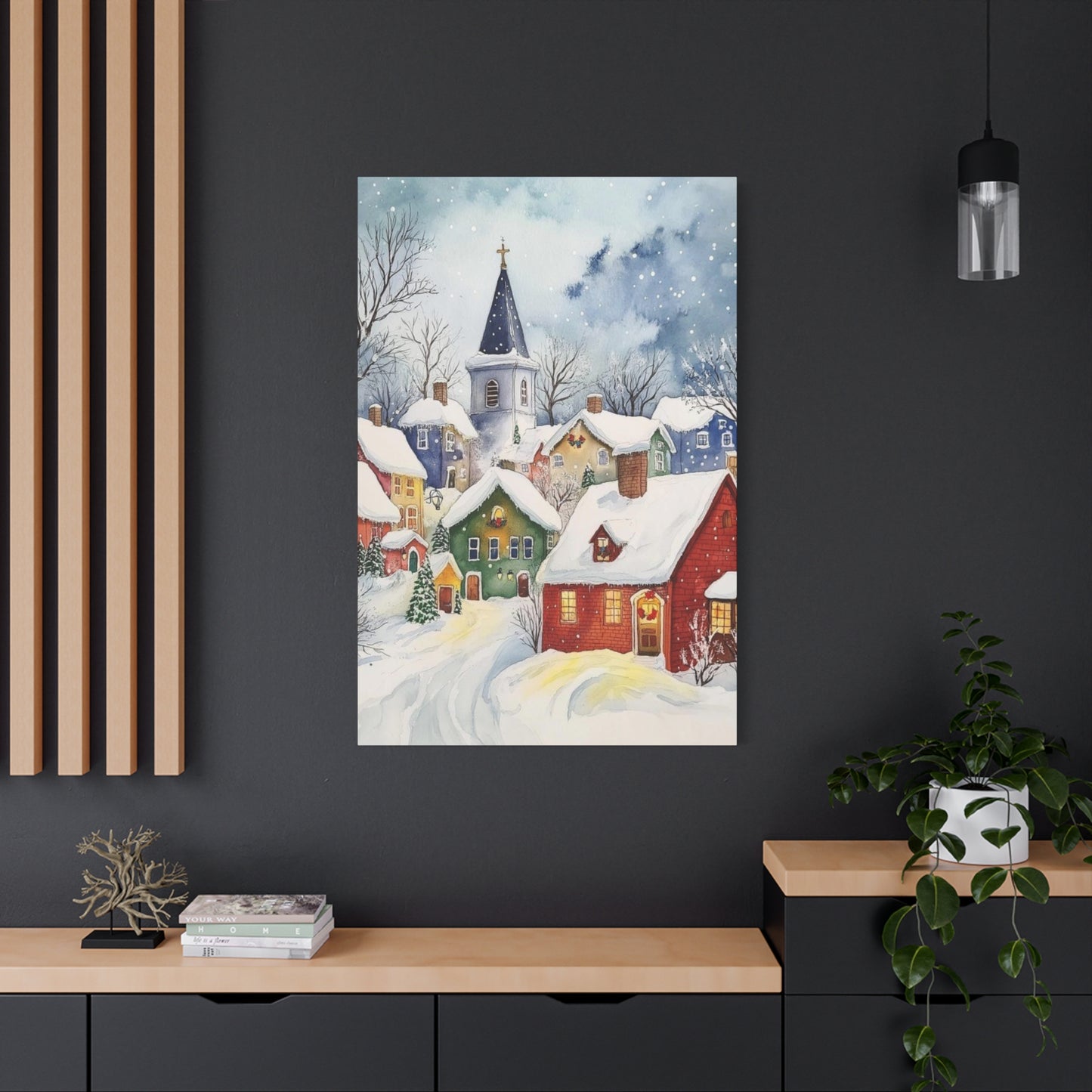 Snowy Town Wall Art & Canvas Prints